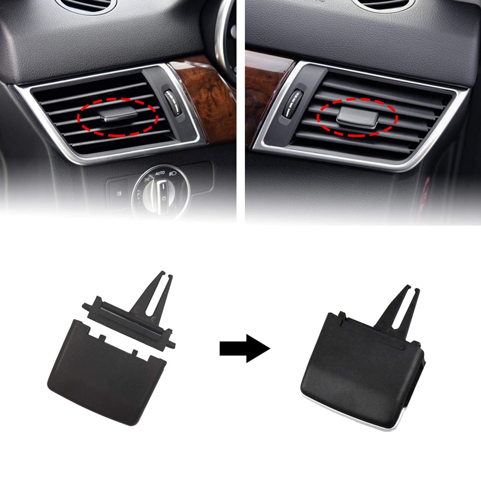 Moonlinks Compatible With Mercedes Benz Front Left Right Air Vent Clips Tabs, Front Row Air Grille Tabs Clip For W166 Ml Class 2