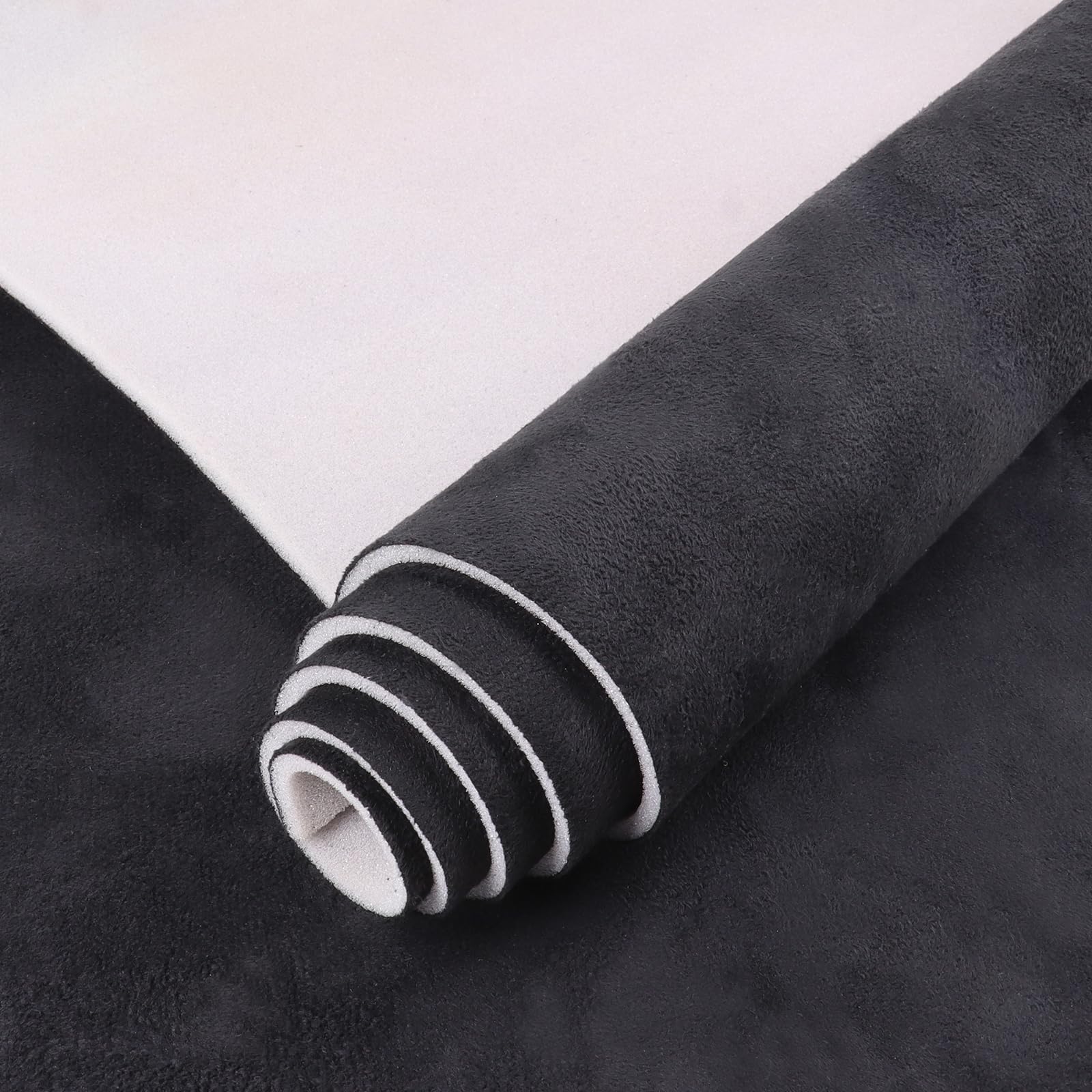 Car Elements Suede Headliner Fabric With Foam Backing 60'' W  36'' L Black Auto Suede Headliner Material Car Roof Upholstery Fab