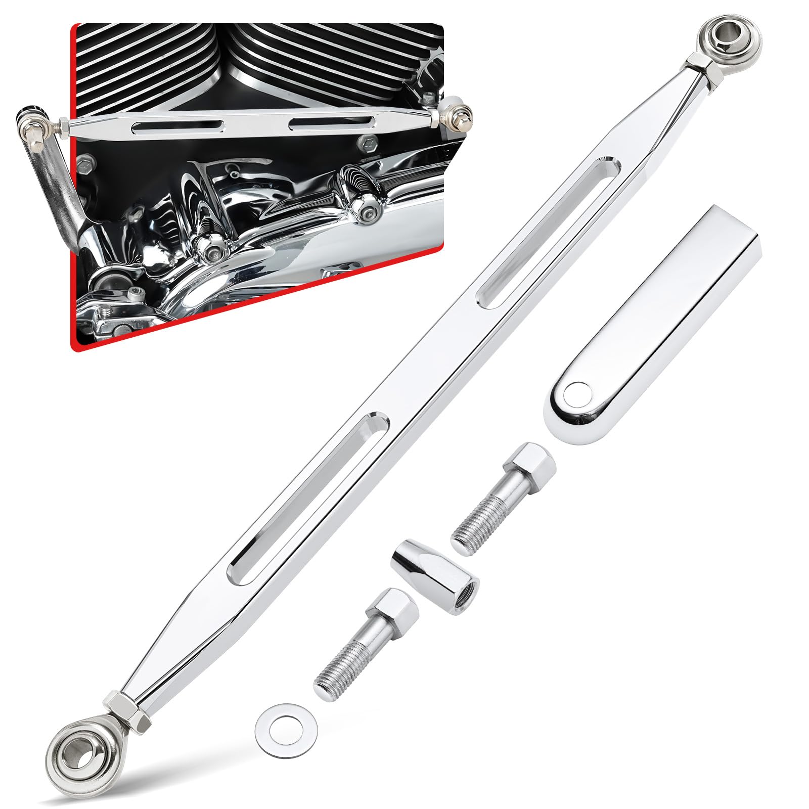 Amazicha Chrome Shift Linkage Gear Shifter Compatible for Harley Softail Dyna Street Glide Touring Road King 1980-2024