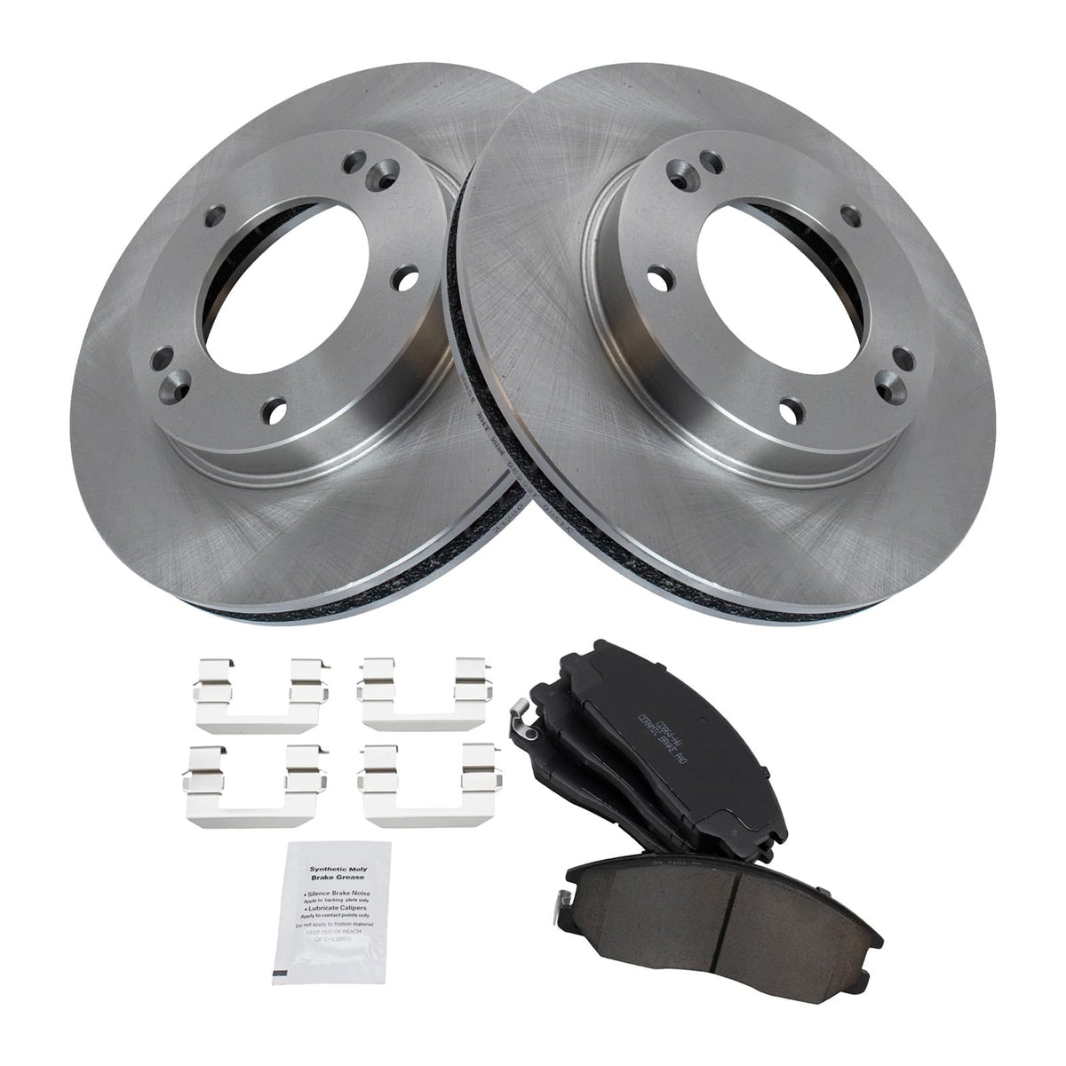 Trq Front Brake Pad & Rotor Kit Brake Pads Brake Rotor Ceramic Compatible With 2003-2006 Kia Sorento