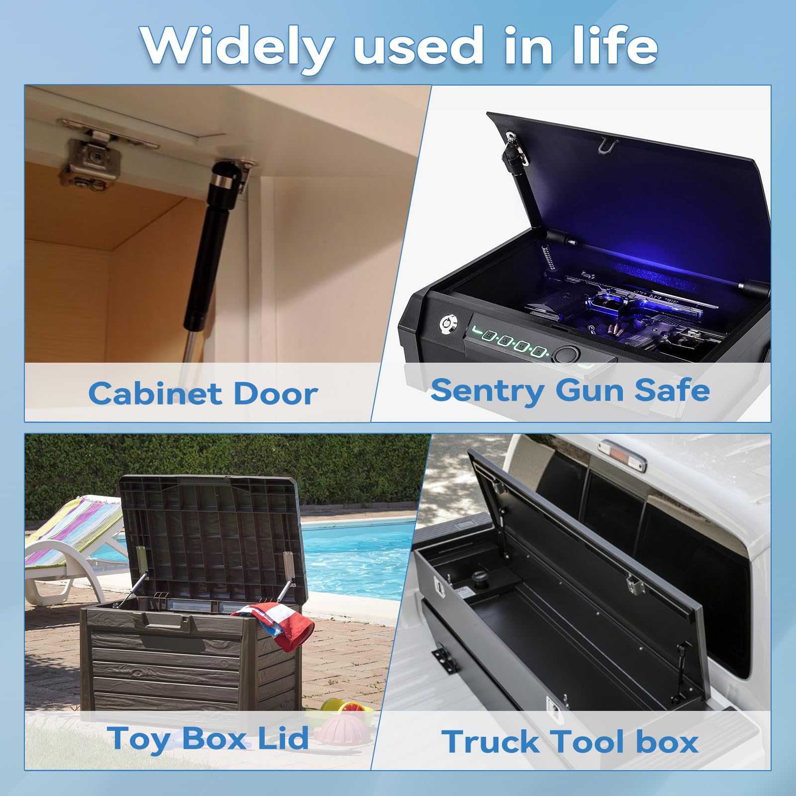 ARANA 7.5 Gas Struts Shocks - 30Lb Lift Support Props for Sentry Safe, Tool Boxes, Boat Storage, 2 Pcs, Black