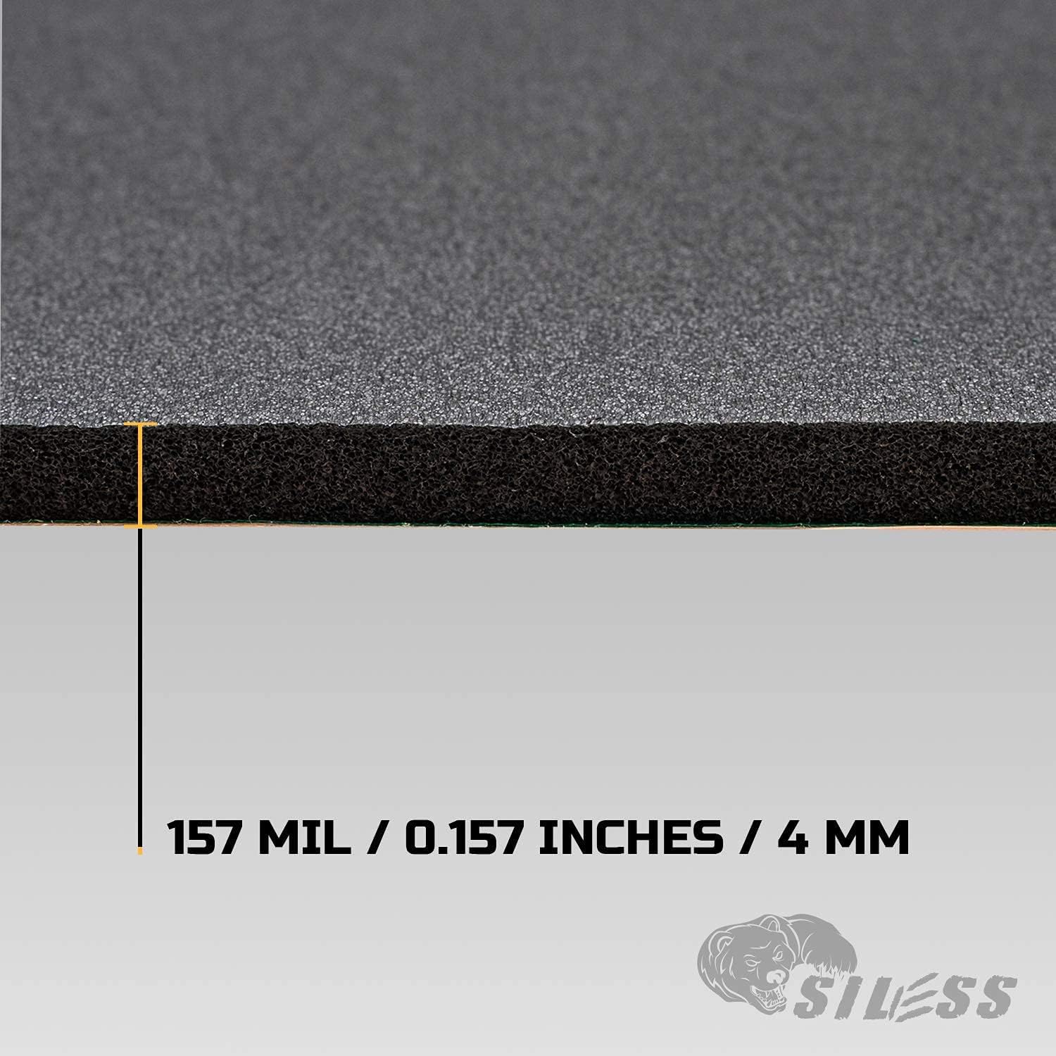 Siless Liner 157 (4 Mm) Mil 9 Sqft Car Sound Deadening Closed Cell Foam & Heat Insulation Mat - Pe Foam Sound Deadener Material