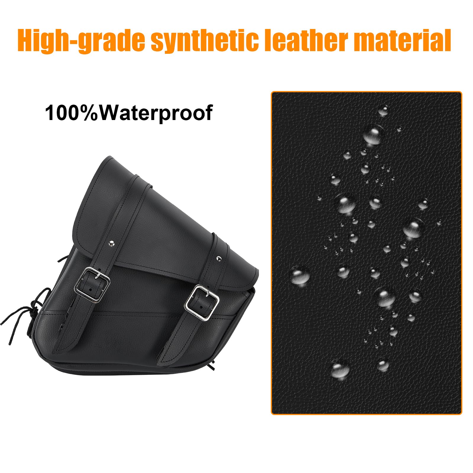 Motorcycle Saddle Bags Synthetic Leather Motorcycle Solo Swing Arm Bag For Softails Sportsters Choppers Waterproof Side Bags For