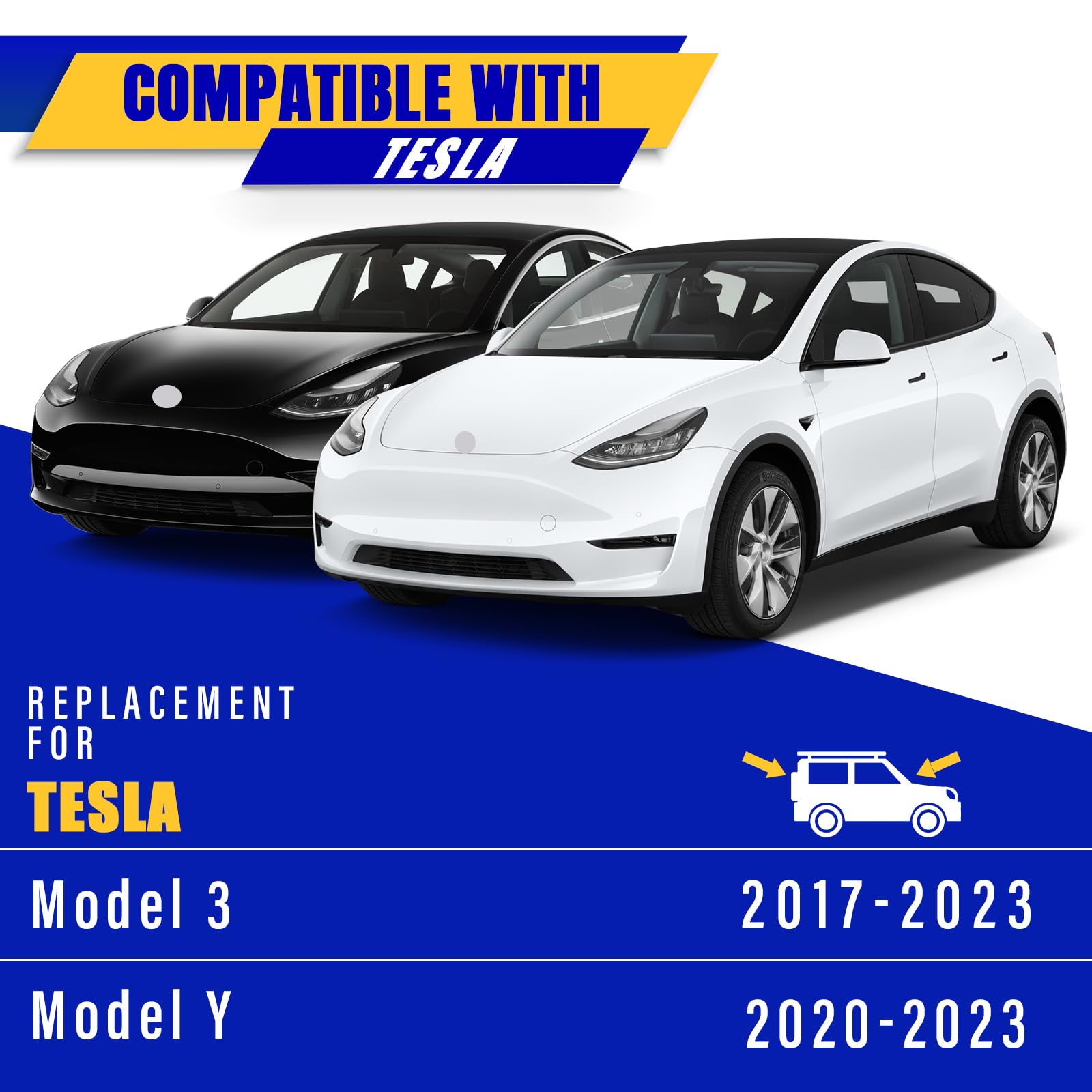 2 Wipers Replacement For 2017-2023 Tesla Model 3/2020-2023 Model Y Original Equipment Replacement Wiper Blade - 26''/19'' (Set O