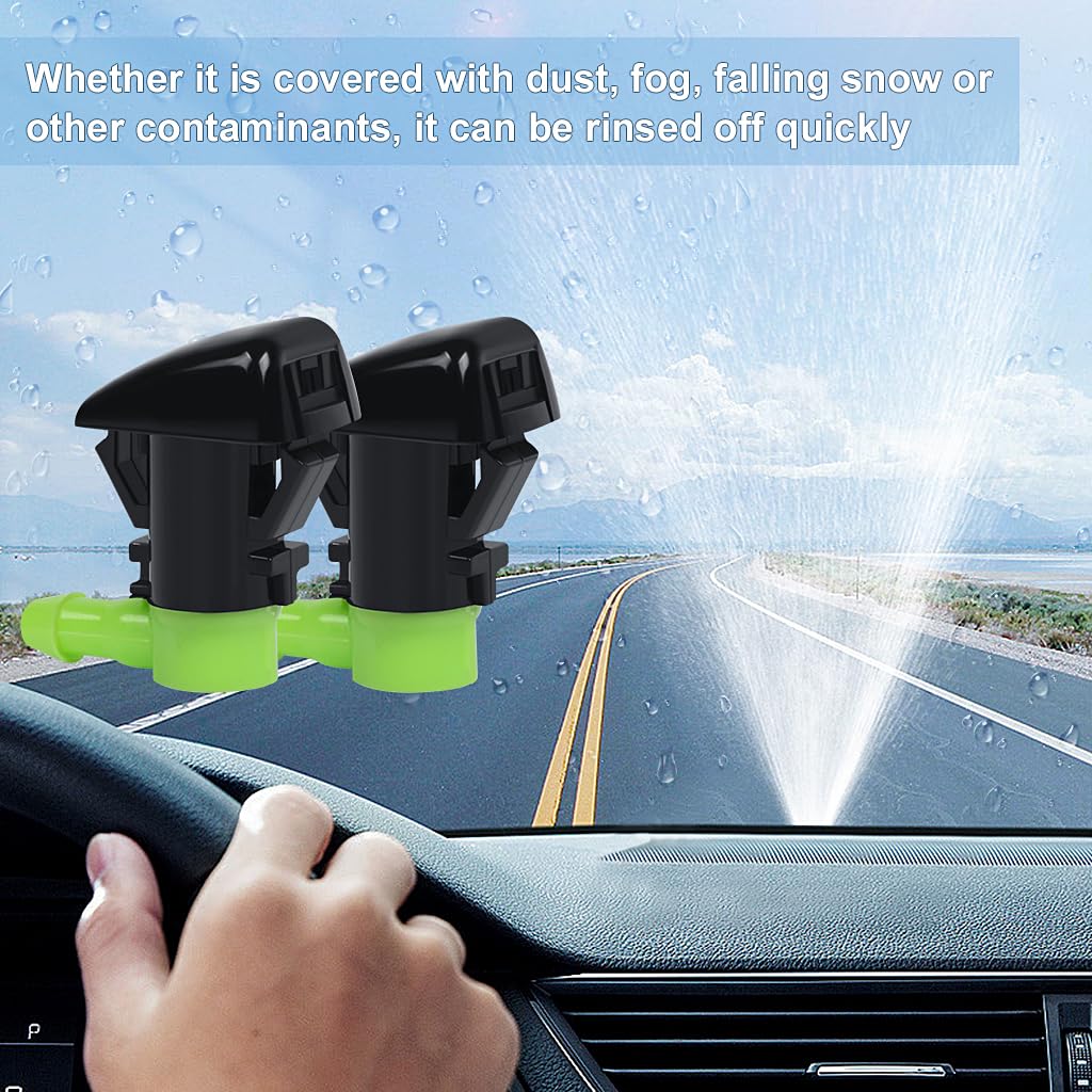 2 Pcs Adjustable Windshield Washer Nozzle Kit - Fit For Jeep Grand Cherokee 2011-2024, Gmc Acadia/Buick Enclave 2007-2017, Chevy Traverse 2009-2017, Cadillac Srx 2010-2016, Wiper Fluid Spray Nozzle