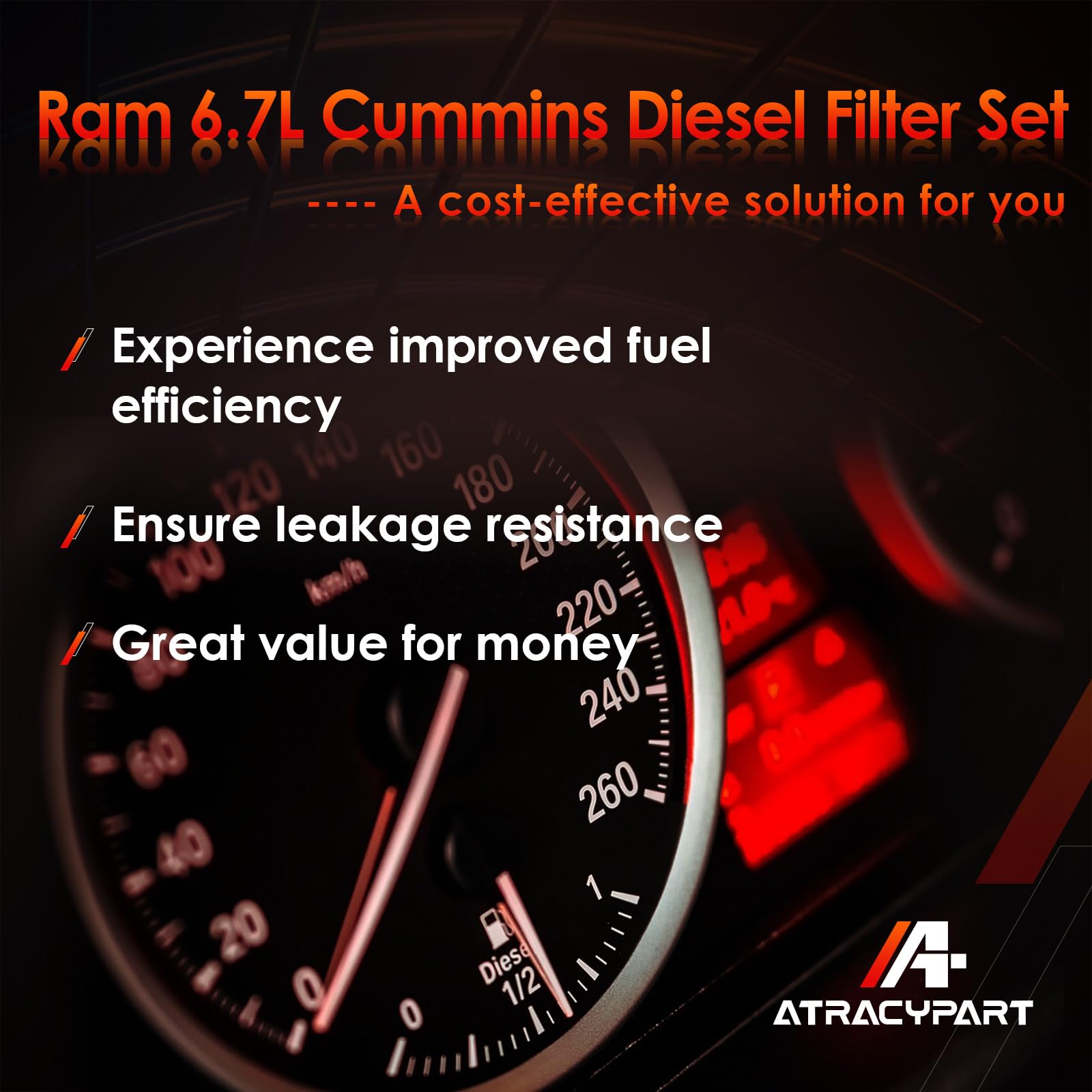 Fuel Filter Water Separator With Seals | Replacement For 2019-2024 Dodge Ram 2500 3500 4500 5500 6.7L Cummins Diesel | Replaces#