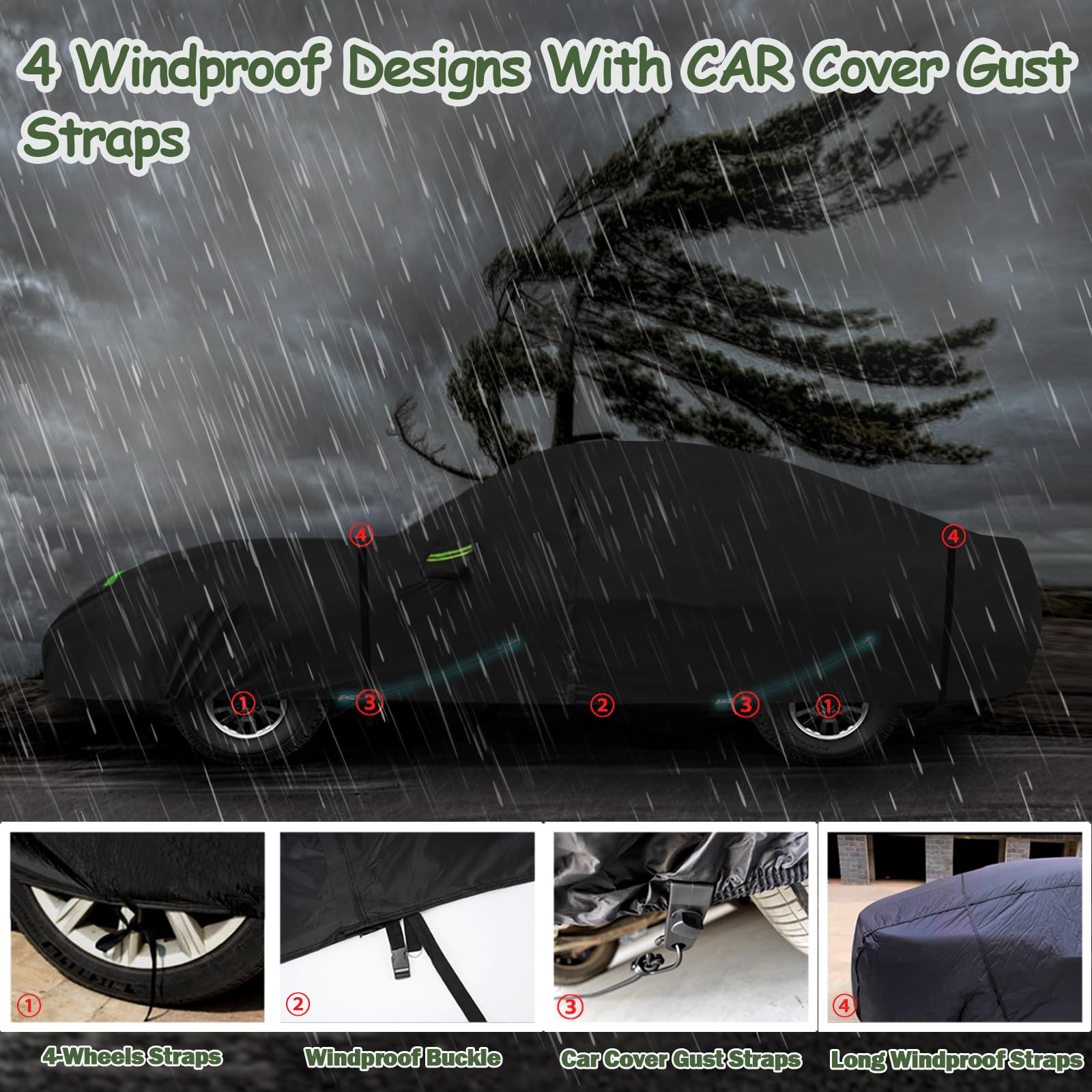 Car Cover for 2014-2019 Corvette C7 Stingray Corvette Z51 Z06, 6 Layers Waterproof Sun Rain UV Dust Snow Protection Outdoor C7 F