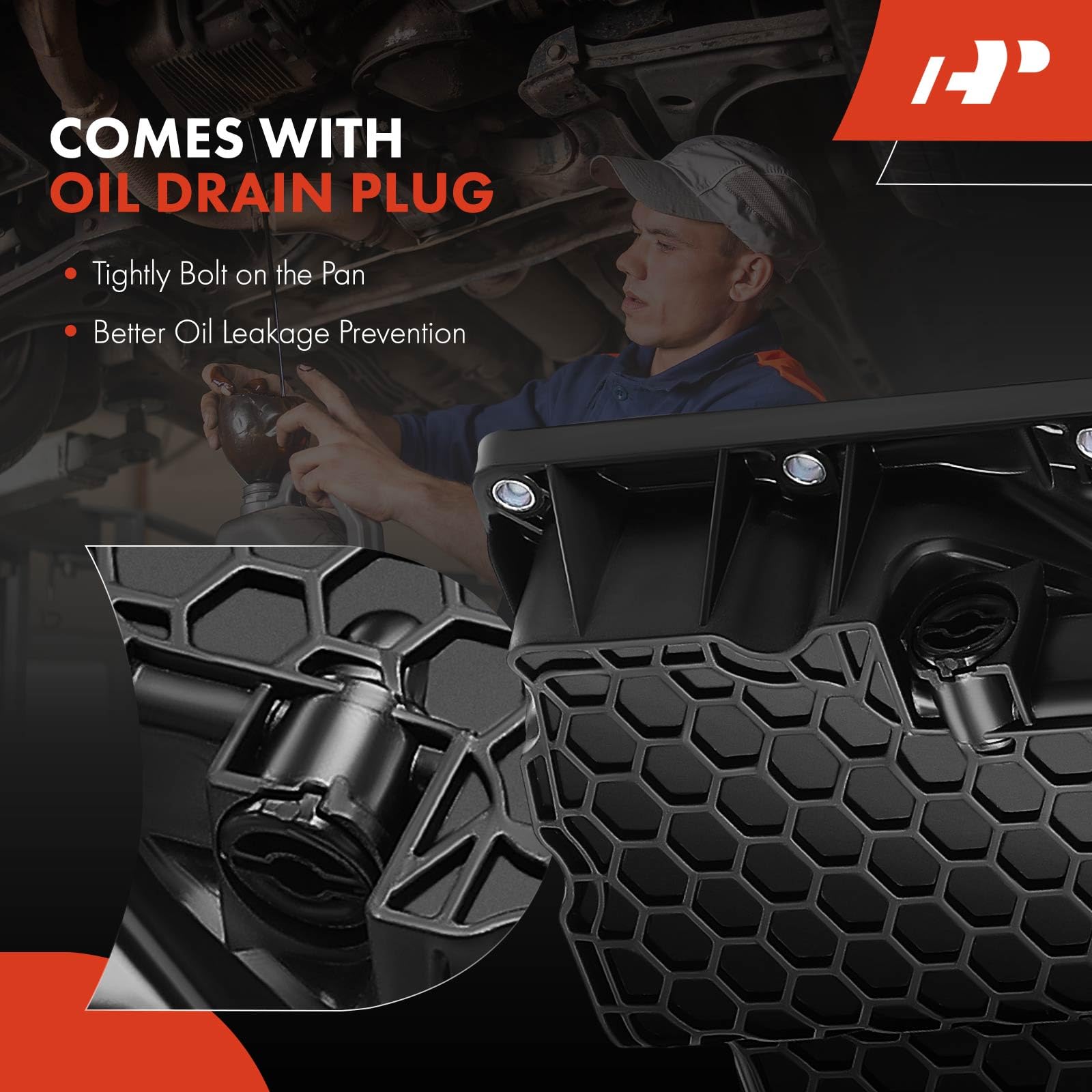 A-Premium Lower Engine Oil Pan Sump with Drain Plug Compatible with Audi A3 2015-2019, S3 2015-2019, TT 2016-2017 & Volkswagen Golf 2015-2018, GTI 2015-2017, Golf Alltrack/Sport Wagen, 1.8L 2.0L Turbo