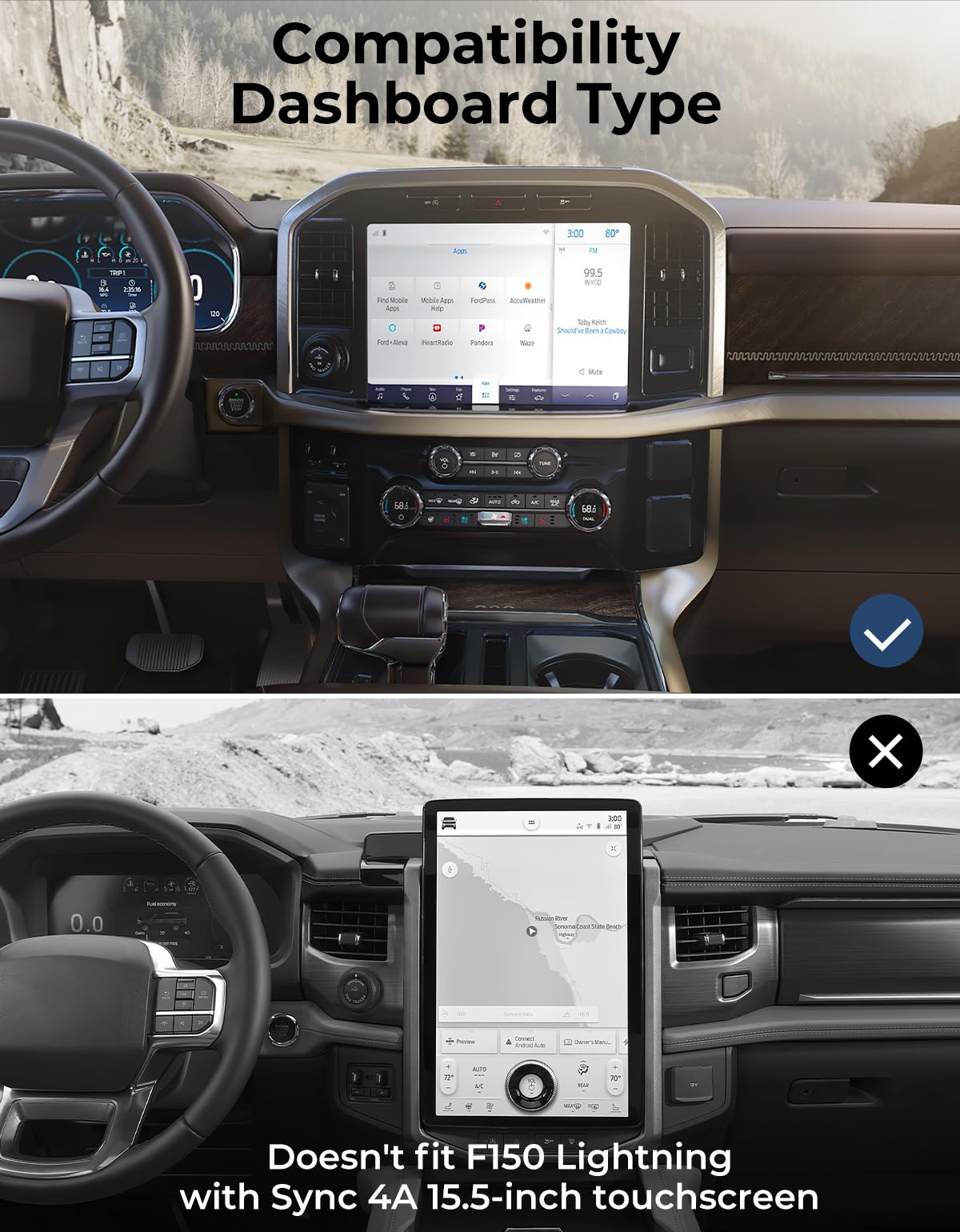 Issyauto Dashboard Cover Mat Dash Cover Compatible With F150 2021 2022 2023 2024 Dash Board Protector Dash Cover Mat