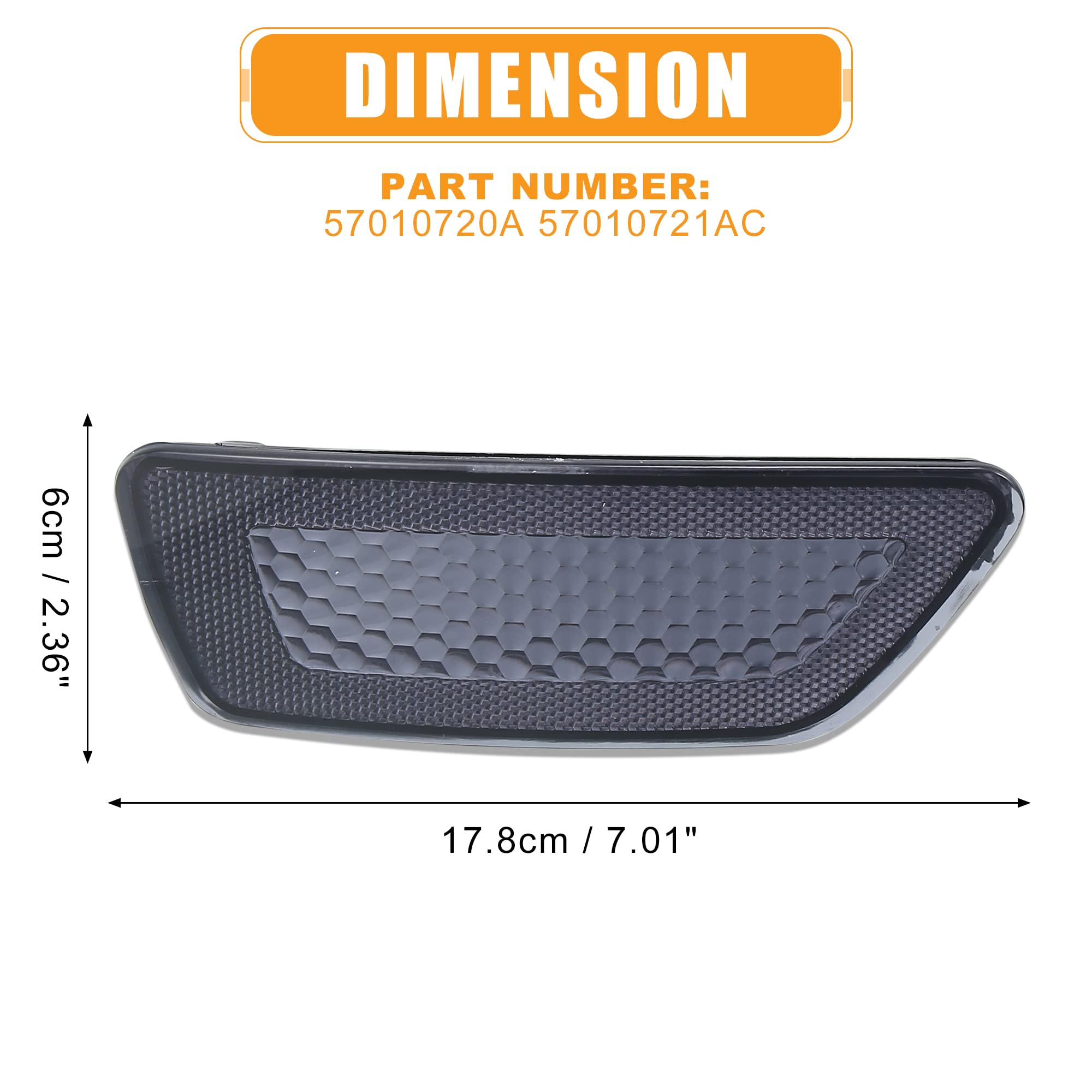 X Autohaux Pair Front Bumper Reflector Side Marker 57010720A 57010721Ac For Jeep Grand Cherokee 2011-2020 Compass 2011-2016 For
