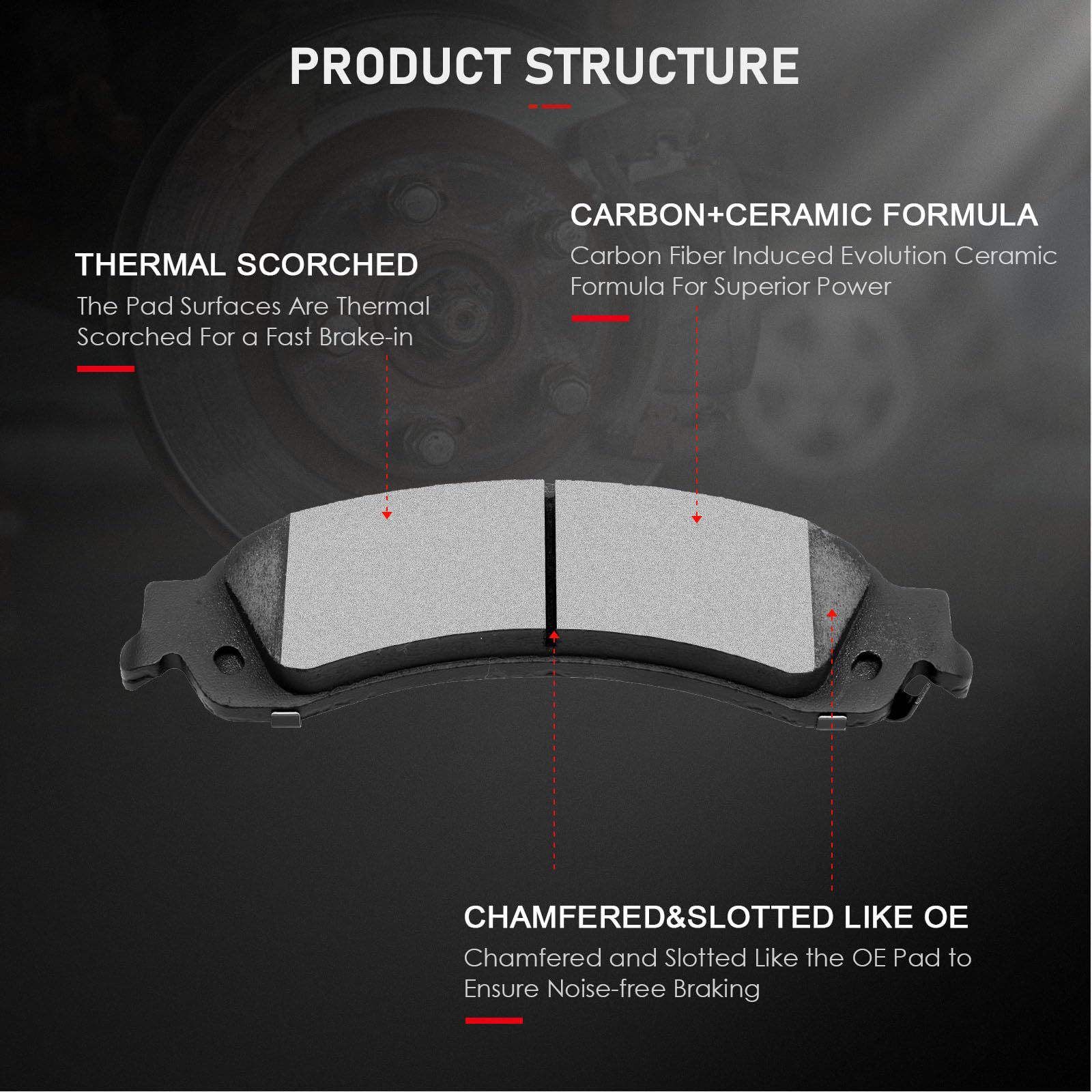 Cciyu D834 Rear Ceramic Disc Brake Pads Kit For Cadillac Escalade Escalade Esv Escalade Ext For Chevrolet Avalanche 1500 Silvera