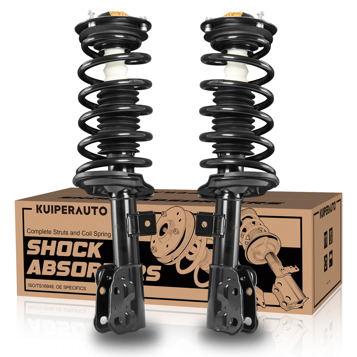 KUIPERAUTO 172527 172526 Complete Front Struts Coil Spring Assembly Compatible for 2007-2009 Chevy Equinox/Pontiac Torrent Front