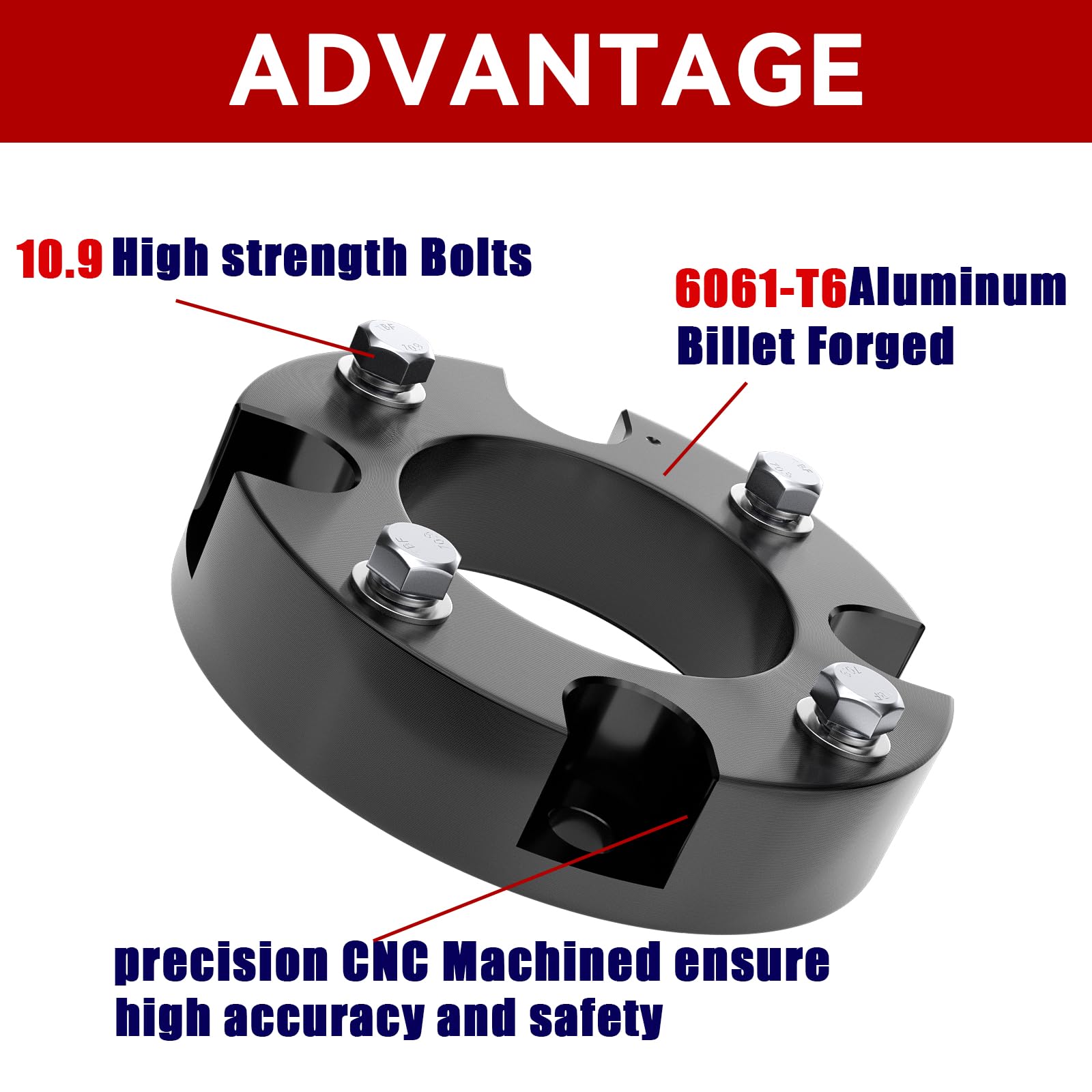 2 Inch Front Leveling Lift Kits For 2007-2021 Tundra, 2 ' ' Forged Front Strut Spacers Suitable For Tundra 2007-2021