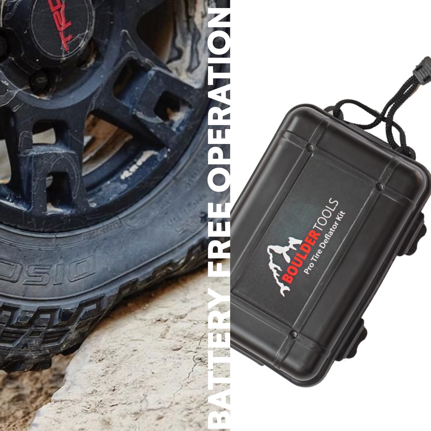 Boulder Tools Tire Deflator - 80 PSI Air Pressure Gauge - Adjustable, Automatic for Cars, Trucks and Motorcycles - Ideal Offroad