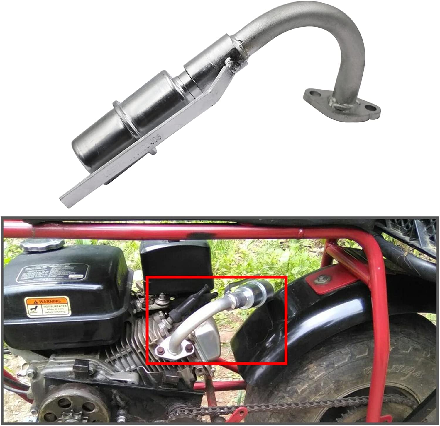 Exhaust With Muffler For Predator 212Cc Gx160 Gx200 Go Kart & Mini Bikes