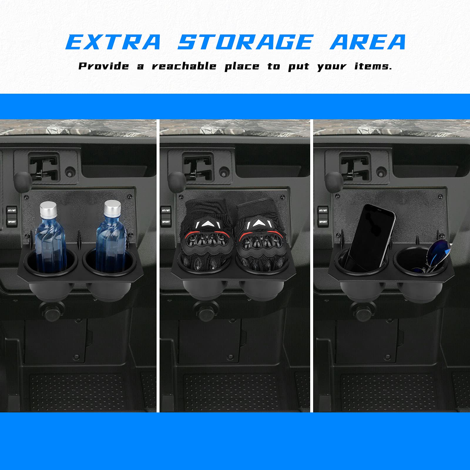 Kemimoto Utv Dash Cup Holder With Switch Panel Compatible With Pioneer 1000/1000-5 2016 2017 2018 2019 2020 2021 2022 2023 2024