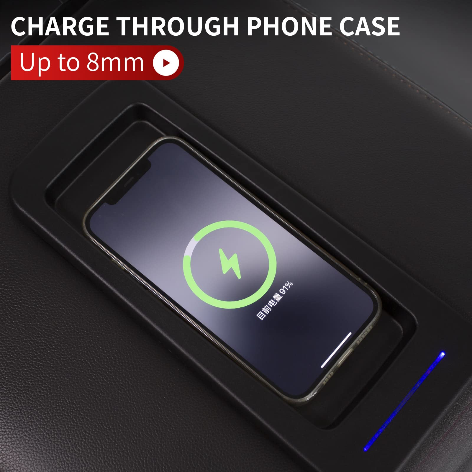 Xipoo Car Wireless Charger Compatible with 2007-2014 Chevy Silverado Wireless Charger Tray Pad Center Console Replacement for 20