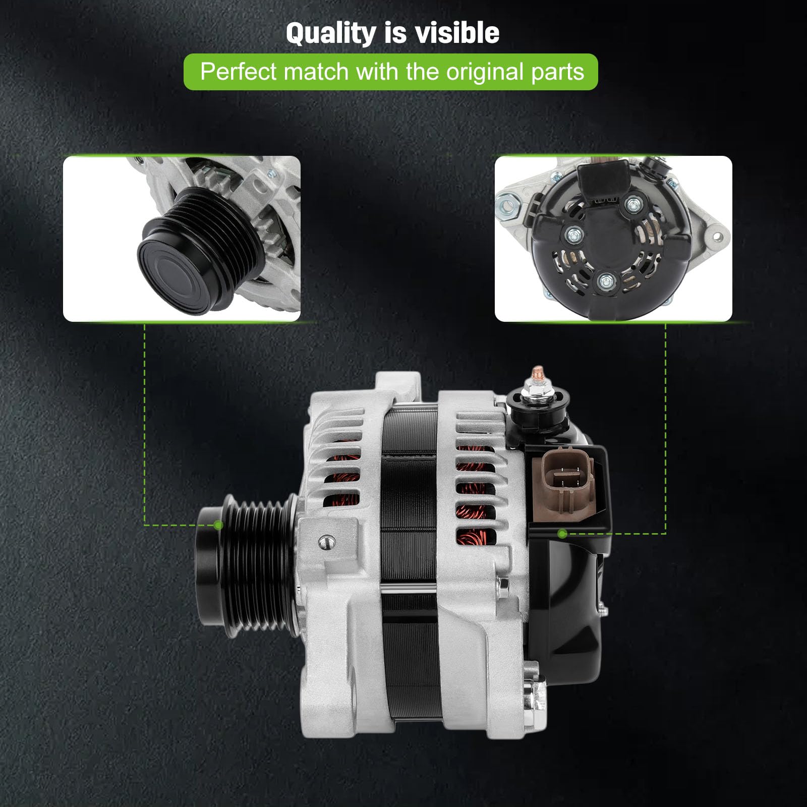 Scitoo Alternators 11385 Compatible Fit For 2009-2013 For Toyota Corolla 1.8L For 2009-2010 For Toyota Matrix 1.8L For 2009-2010