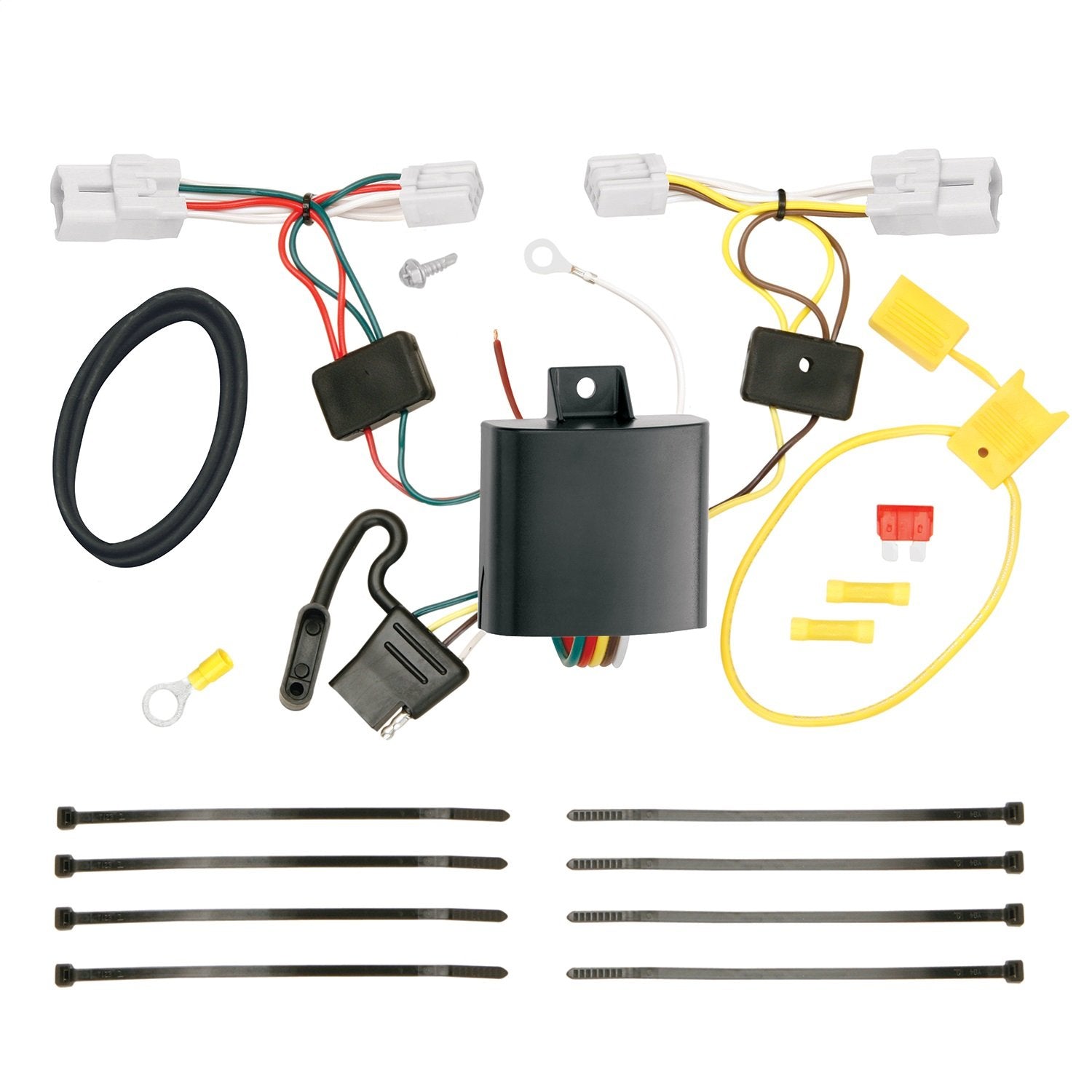 Tekonsha T-One T-Connector Harness, 4-Way Flat, Compatible with Select Toyota Prius V, Black