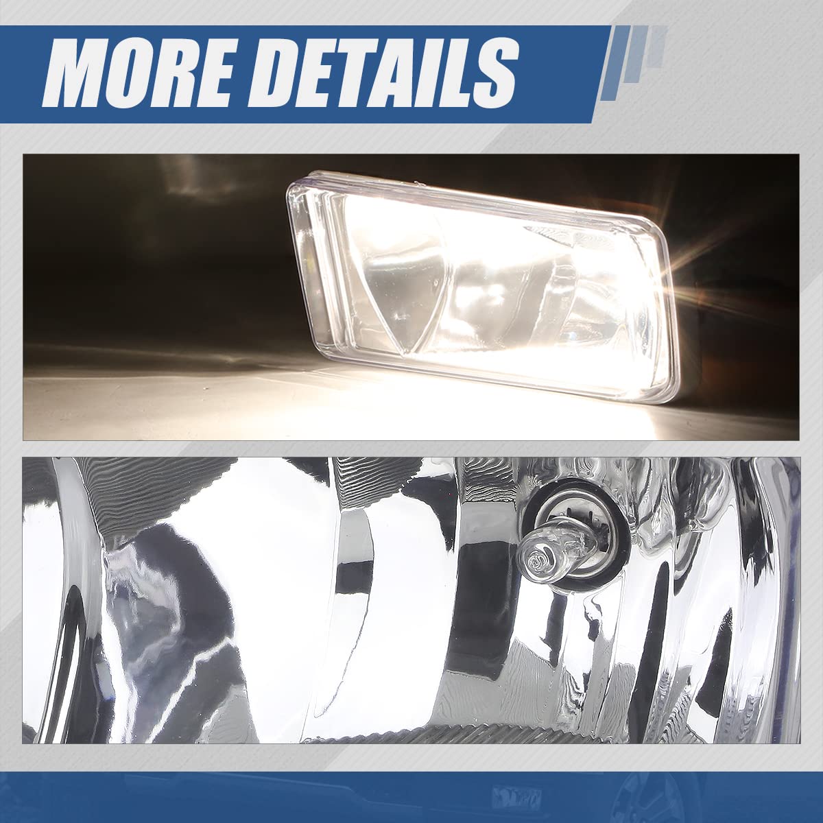 Auto Dynasty Bumper Driving Fog Lights, Passenger and Driver Side, Compatible with Silverado Sierra Escalade Avalanche Suburban