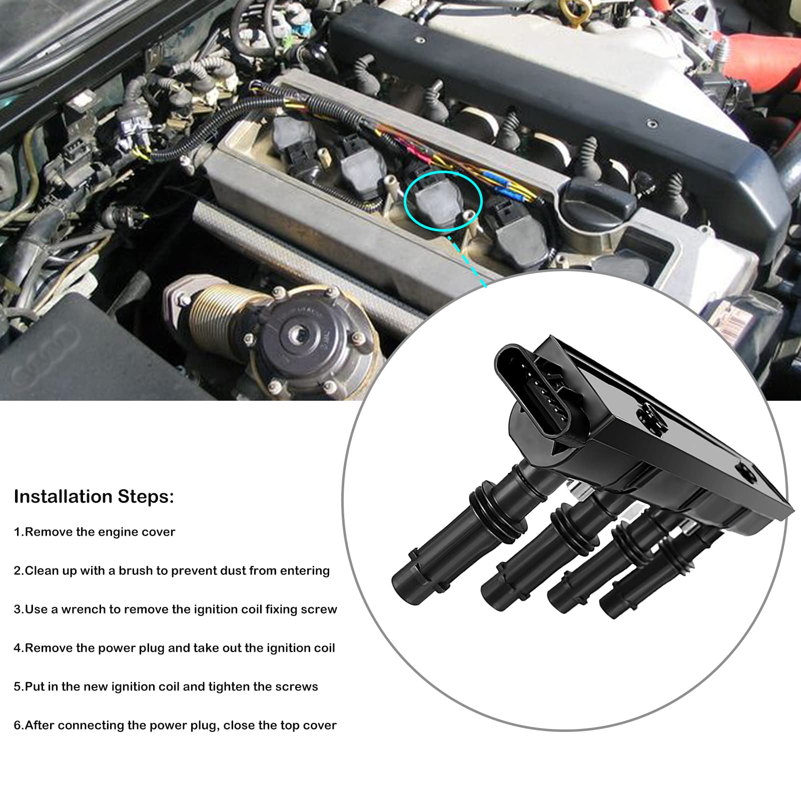 Ignition Coil Pack Fits For L4 1.4L Chevy Cruze Sonic Trax Volt Buick Encore Cadillac Elr 2011 2012 2013 2014 2015 2016 2017 2018 Coil Replaces# D521C Uf669 55577898