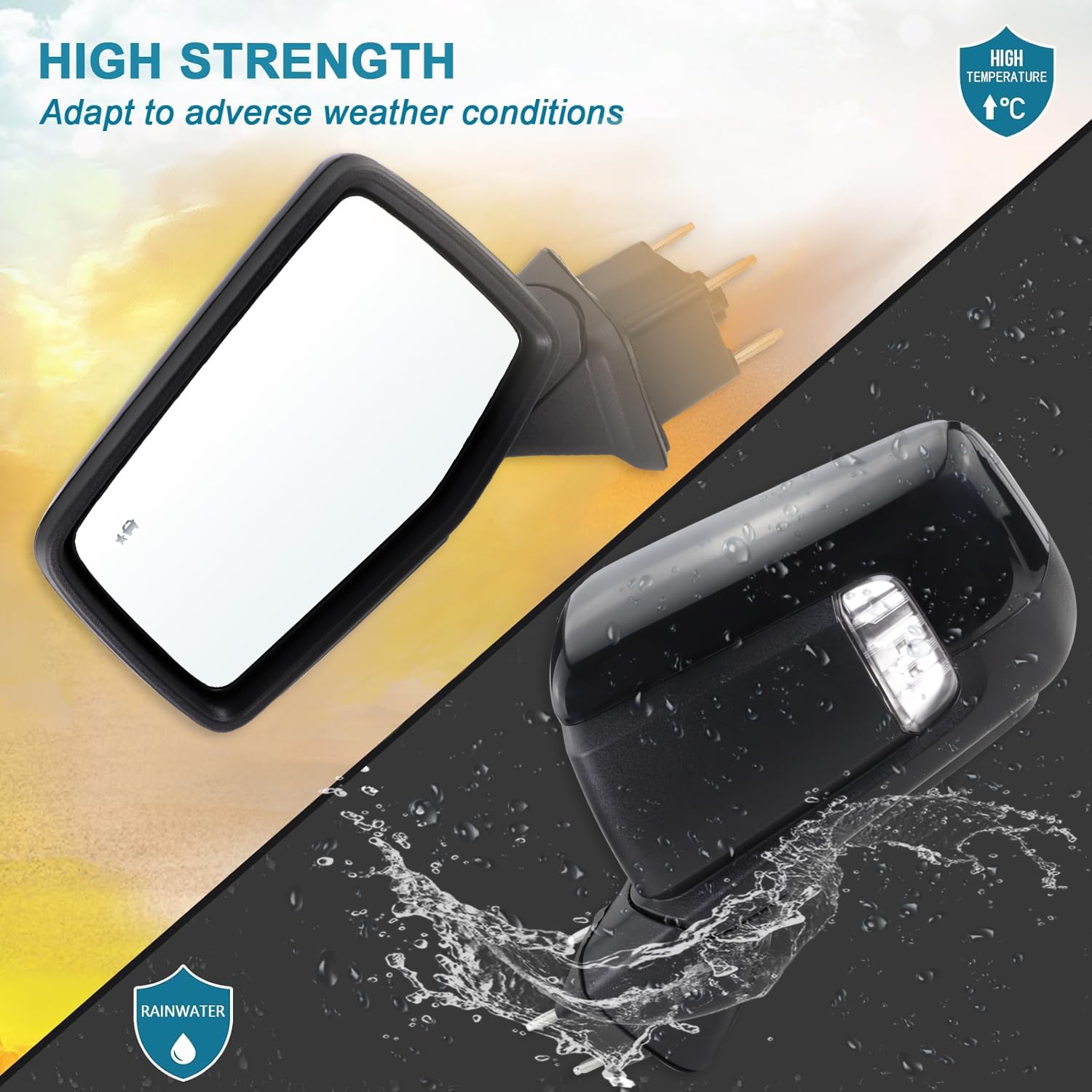 Lqito Left Driver Side Mirror Compatible With 2019-2025 Chevy Silverado 1500 With Power Glass Power Folding Heated Turn Signal P