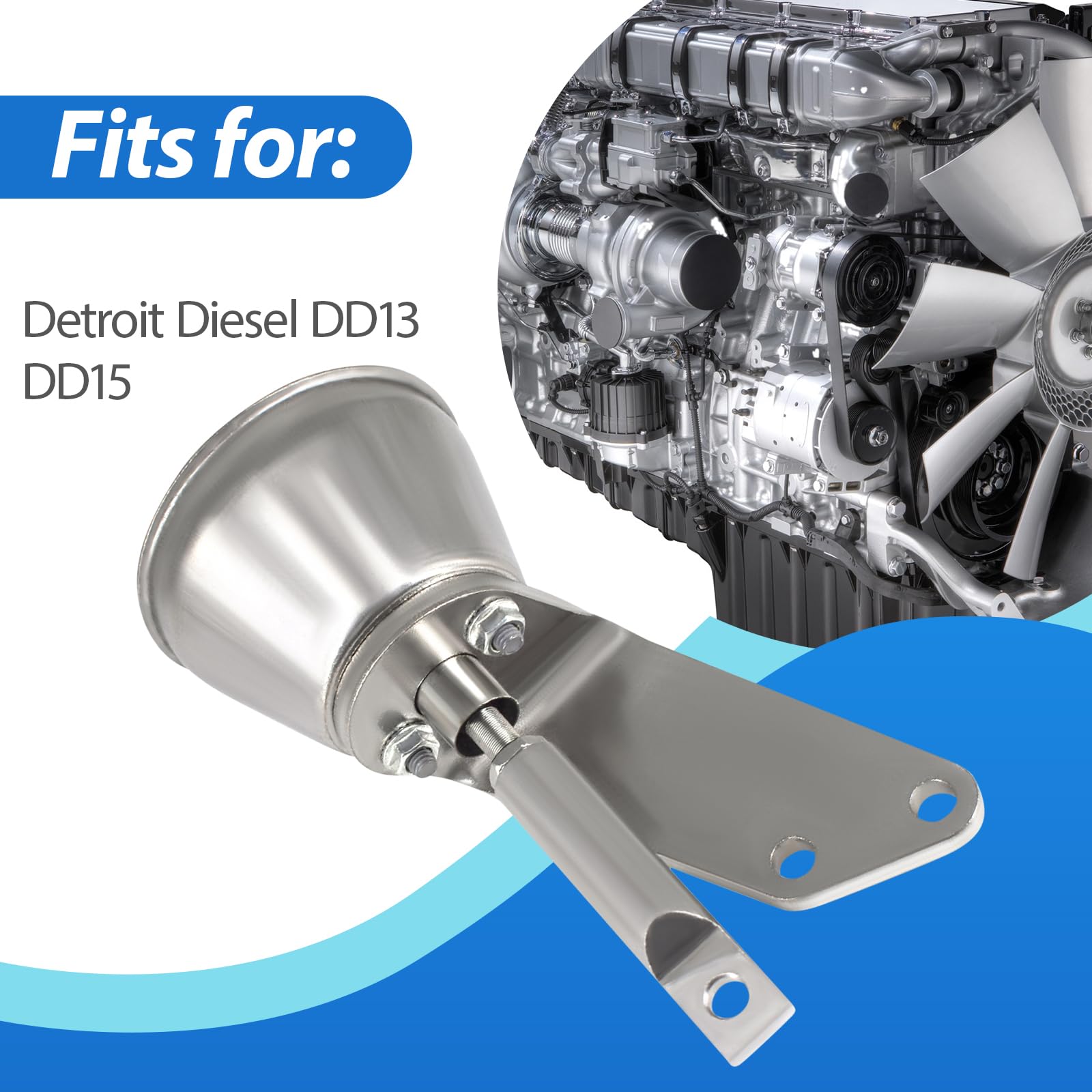 Turbocharger Wastegate Actuator With Heat Shield Fits For Detroit Diesel Dd13 Dd15 Replaces A4710964399 A4710963599 A4710964999