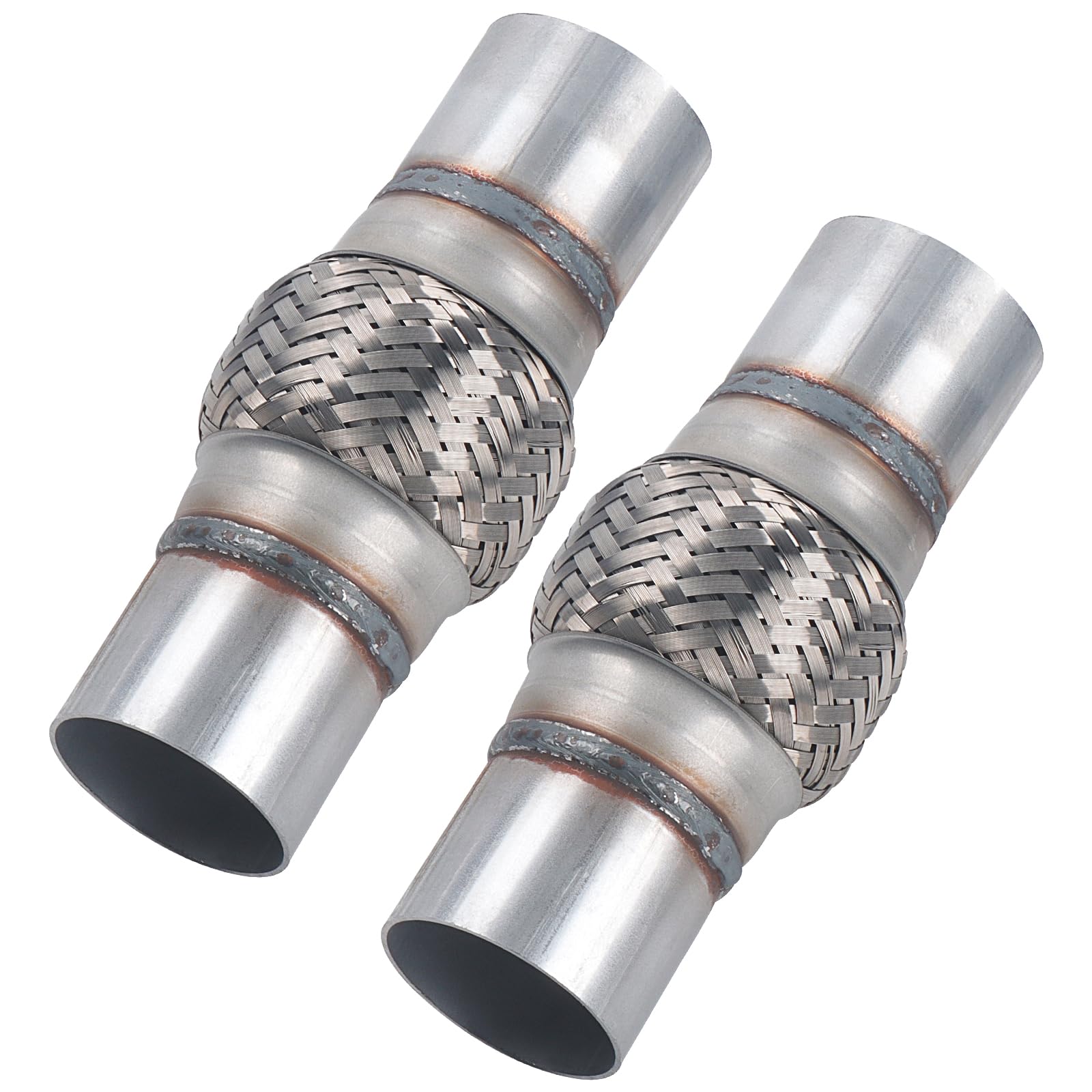 Autarboor 2 Pcs Exhaust Flex Pipe, 2.25''X 4''Stainless Steel Heavy Duty Exhaust Flex Pipe, Double Braid Exhaust Flex Tube, Over
