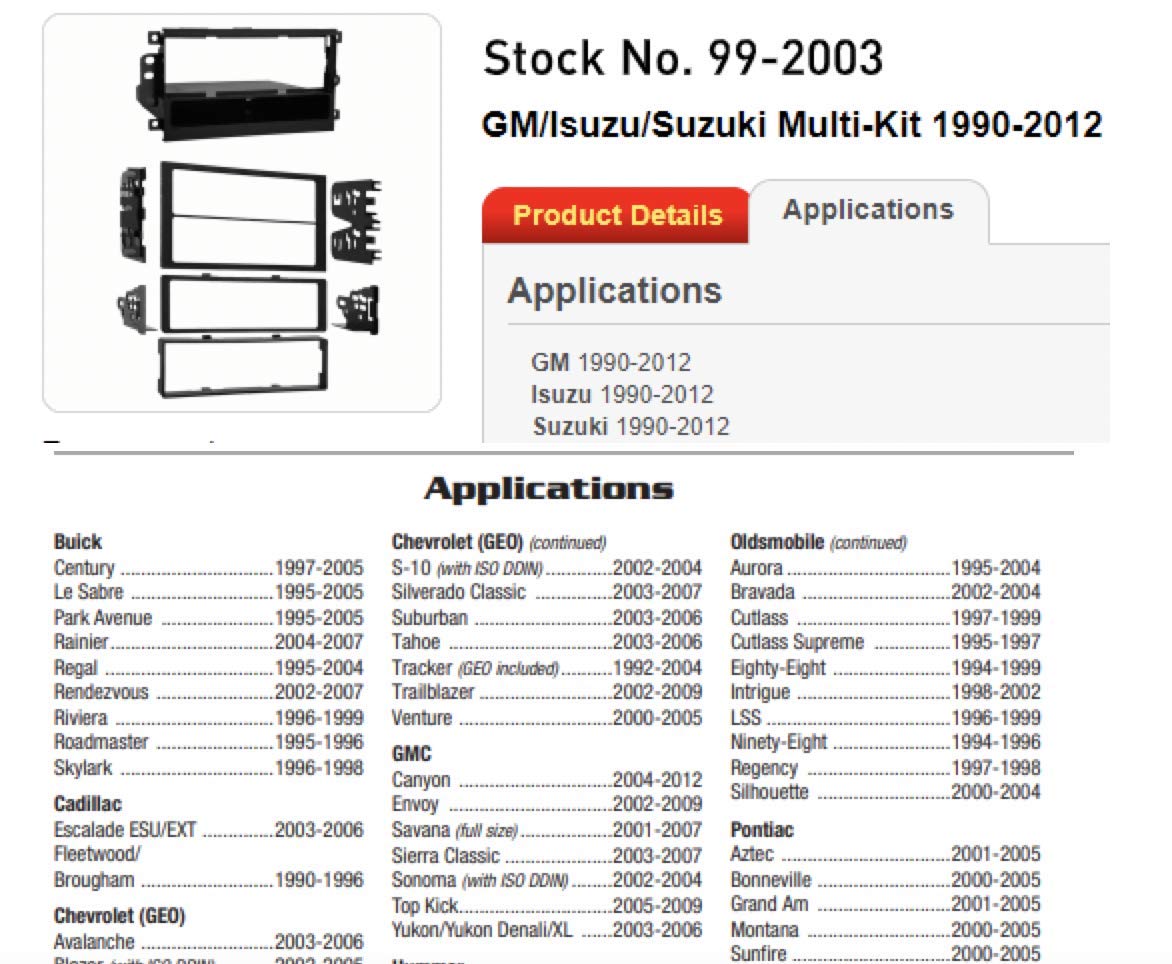 Metra 99-2003 Installation Multi-Kit For 1990-Up Gm/Suzuki Vehicles,Black