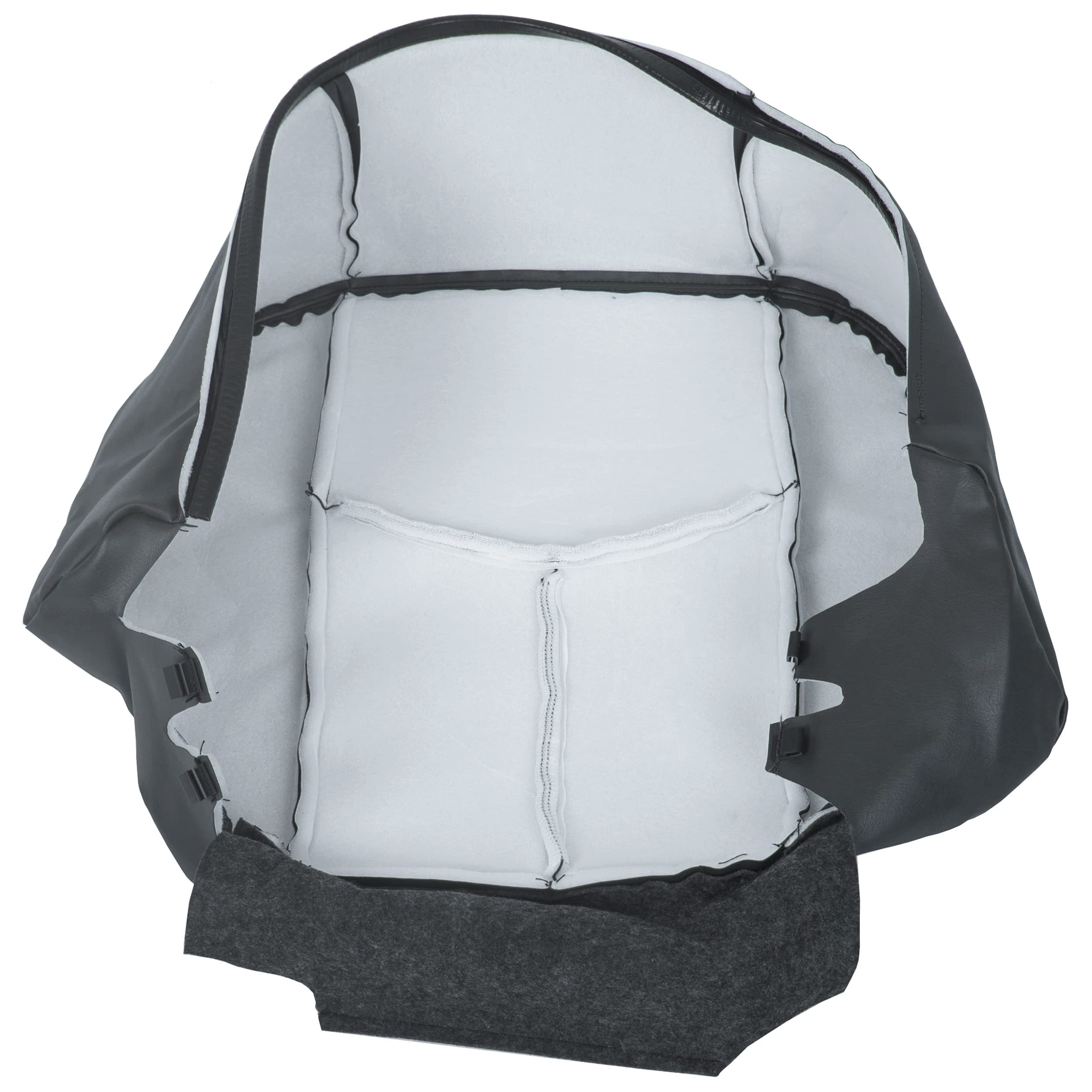 ECOTRIC Driver Side Bottom Seat Cover Replacement Compatible with 2003-2006 Chevrolet Silverado Avalanche GMC Sierra 1500 2500 3500 & 2007 Classic Left Lower Synthetic Leather Dark Pewter Gray