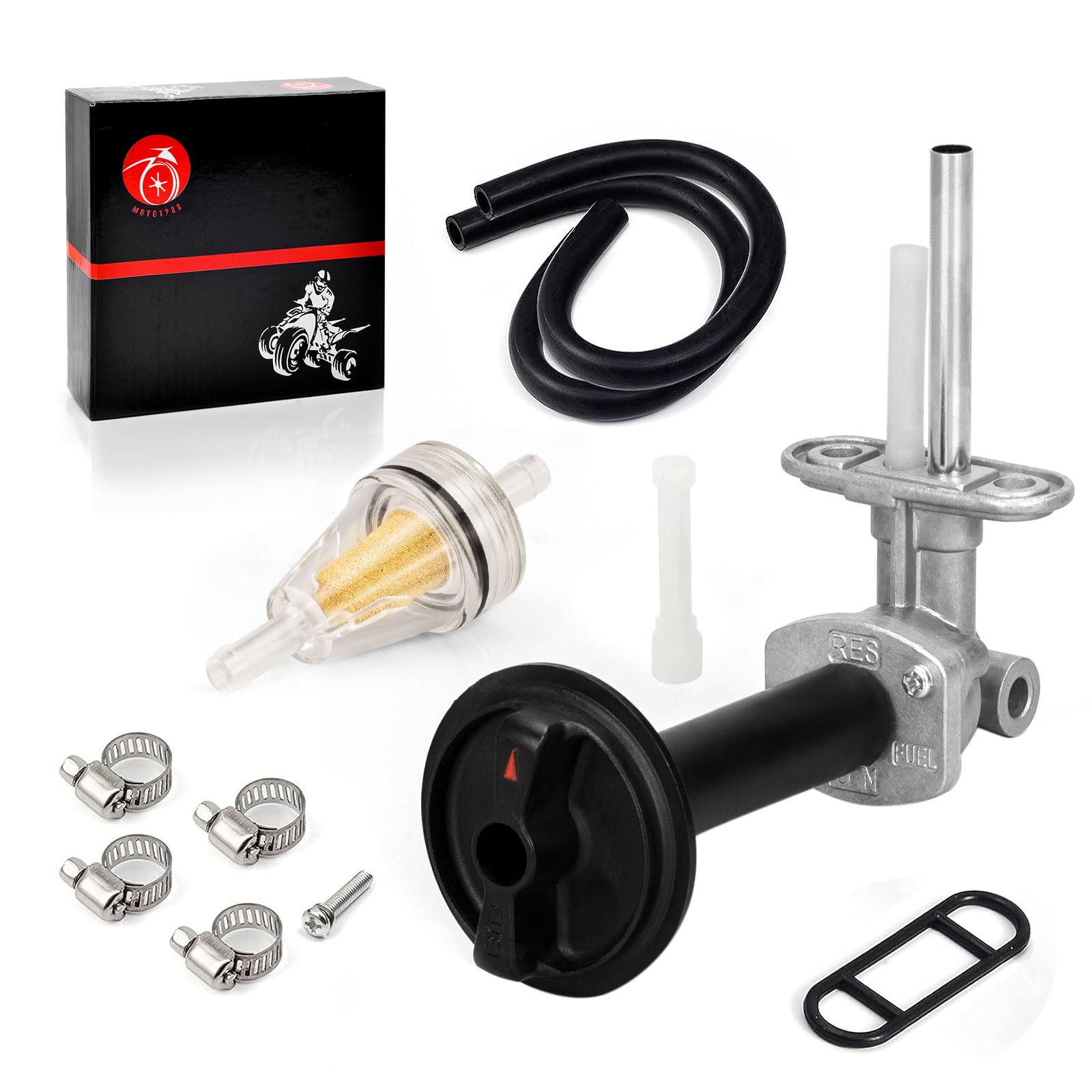 Moto1988 Petcock Fuel Cock & Lever For Yamaha Kodiak 400 2000-2006 Kodiak 450 2003-2006 Grizzly 450 2007-2011 Grizzly 400 2007-2