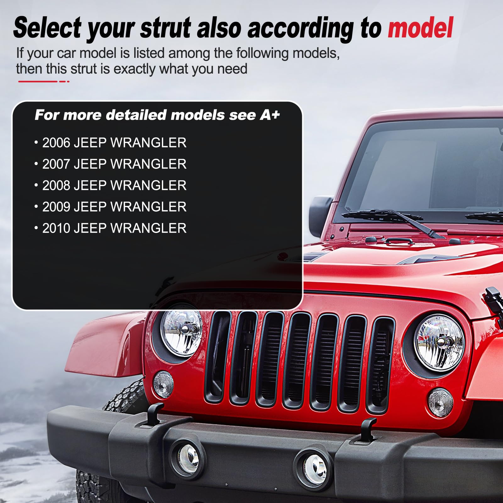 Vepagoo 6602 Rear Window Glass Struts For 2006-2010 Jeep Wrangler, Gas Struts For 2006 Jeep Wrangler 65Th Anniversary Edition Sp