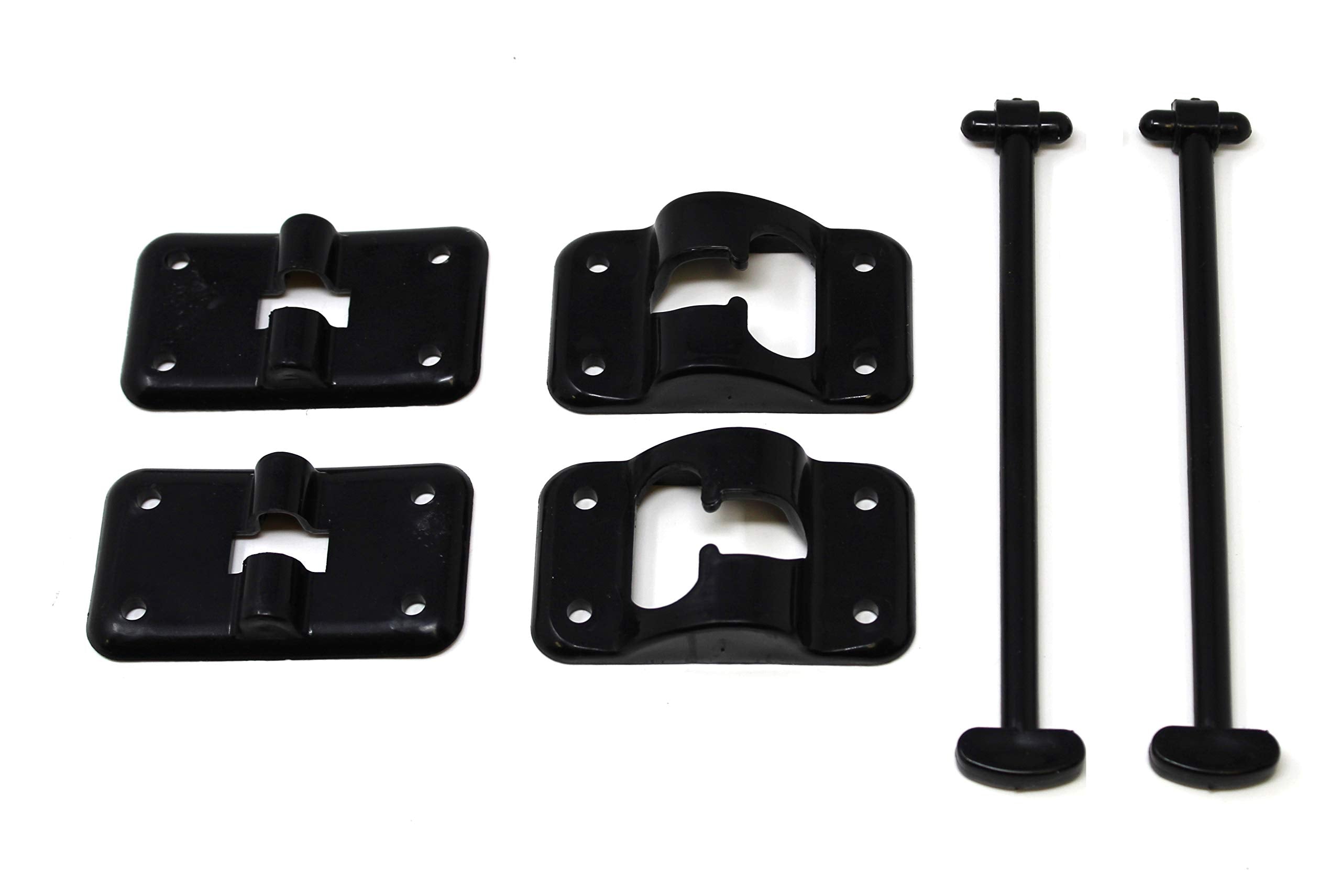 Jsp Manufacturing Black Plastic 6” T-Style Entry Door Catch Latch Holder For Rv Camper Trailer Cargo Hatch Assembly Kit (2)
