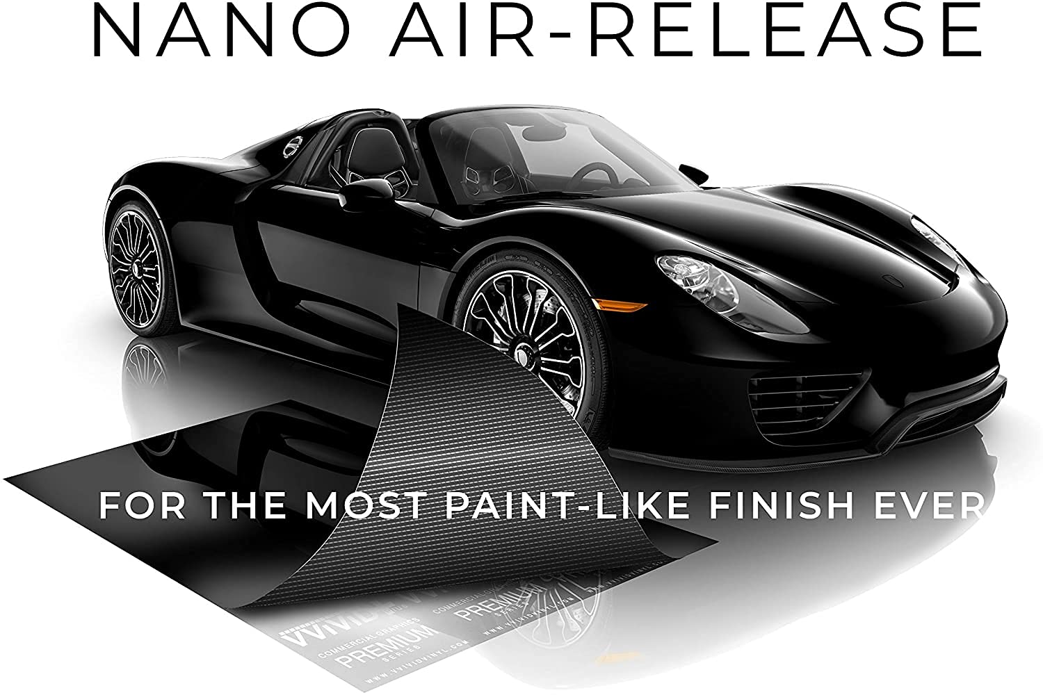 Vvivid+ Ultra Gloss Premium Vinyl Car Wrap Film (9Ft X 5Ft, Gloss Piano Black)
