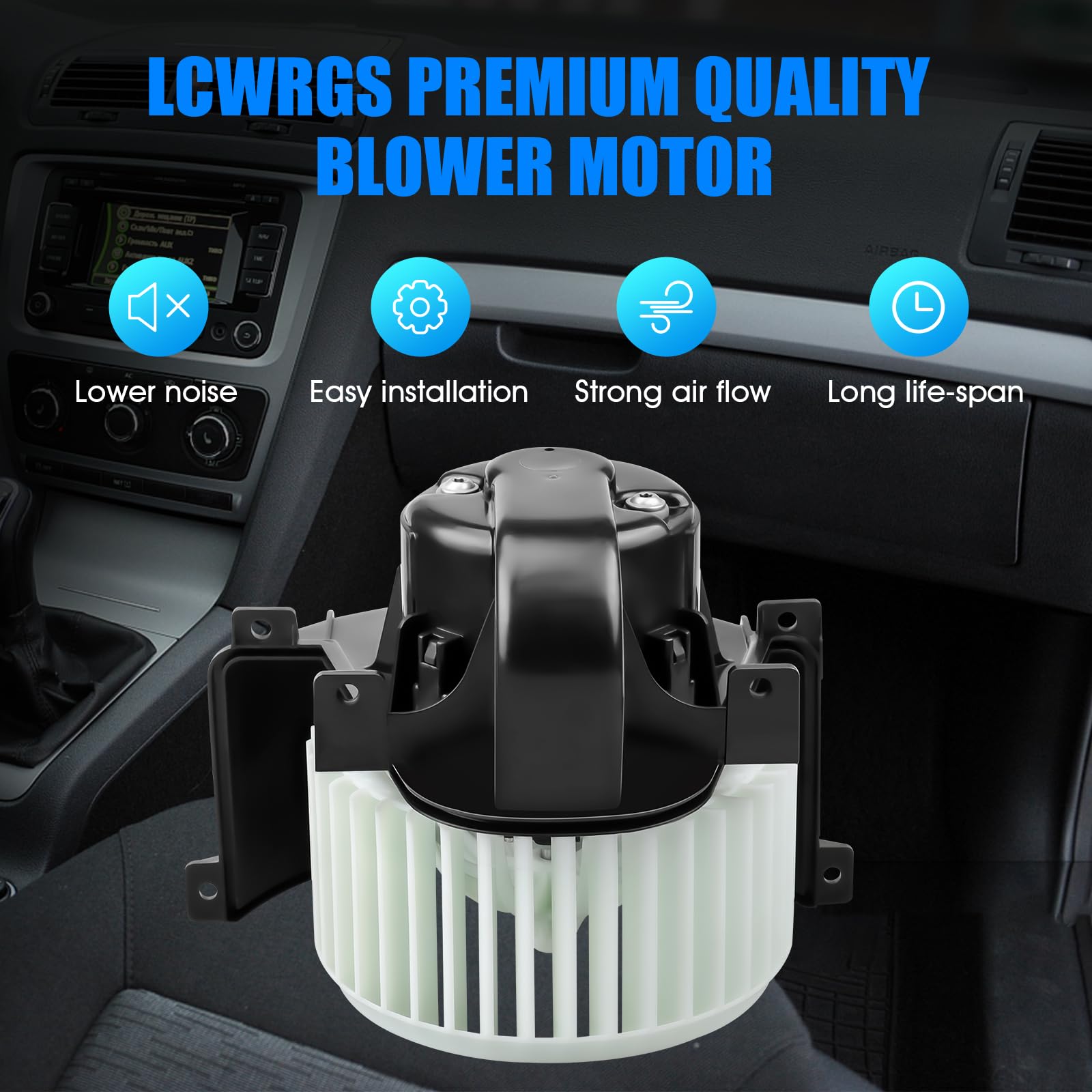 Front Side Blower Motor Fits for 2007 2008 2009 2010 2011 2012 2013 2014 2015 Audi Q7, 2003-2014 Porsche Cayenne, 2004-2010 VW T