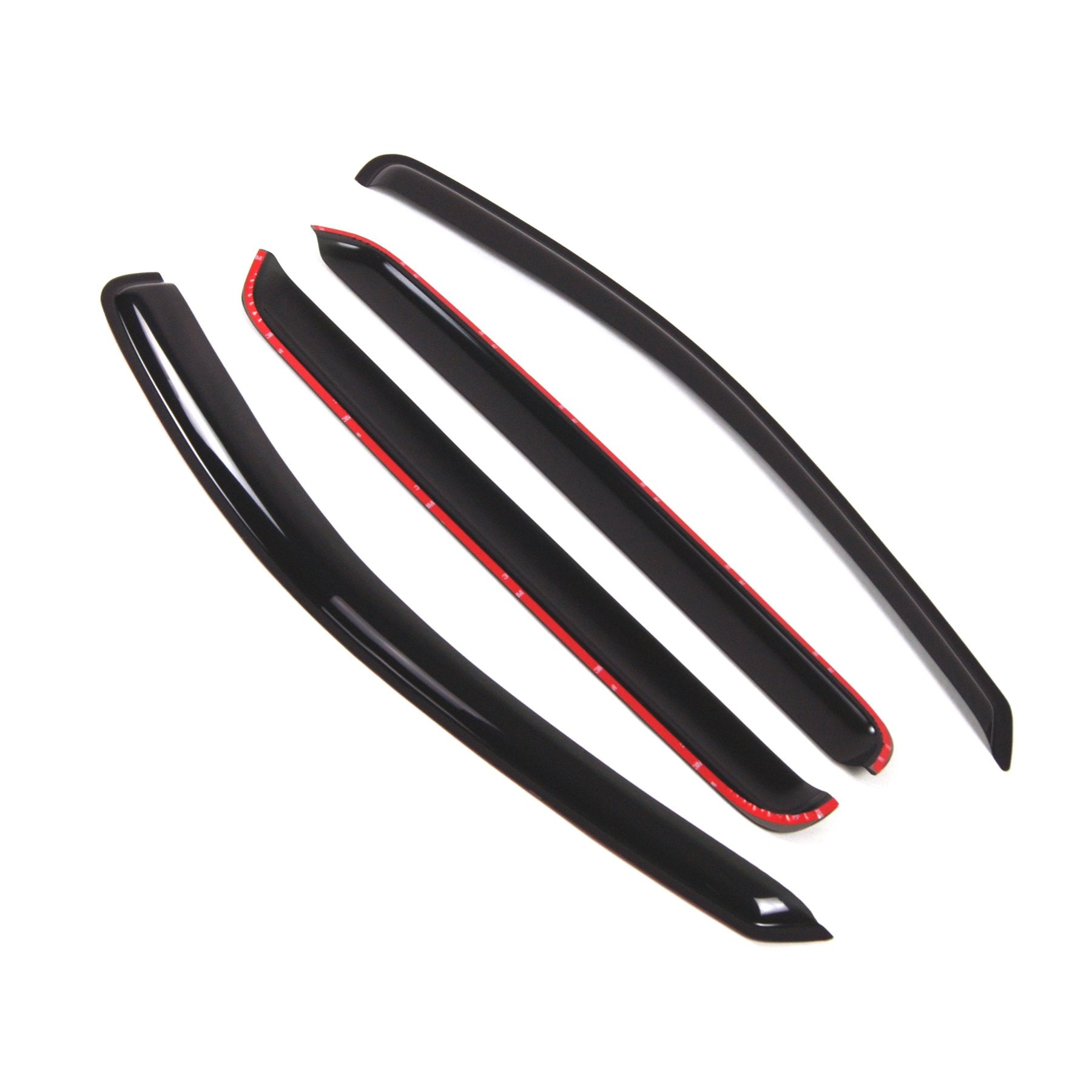 Tuningpros Wd2-257 Dark Smoke 4 Pcs Set Window Visor (Outside Mount) Deflector Rain Guard Compatible With 2007-2012 Hyundai Sant