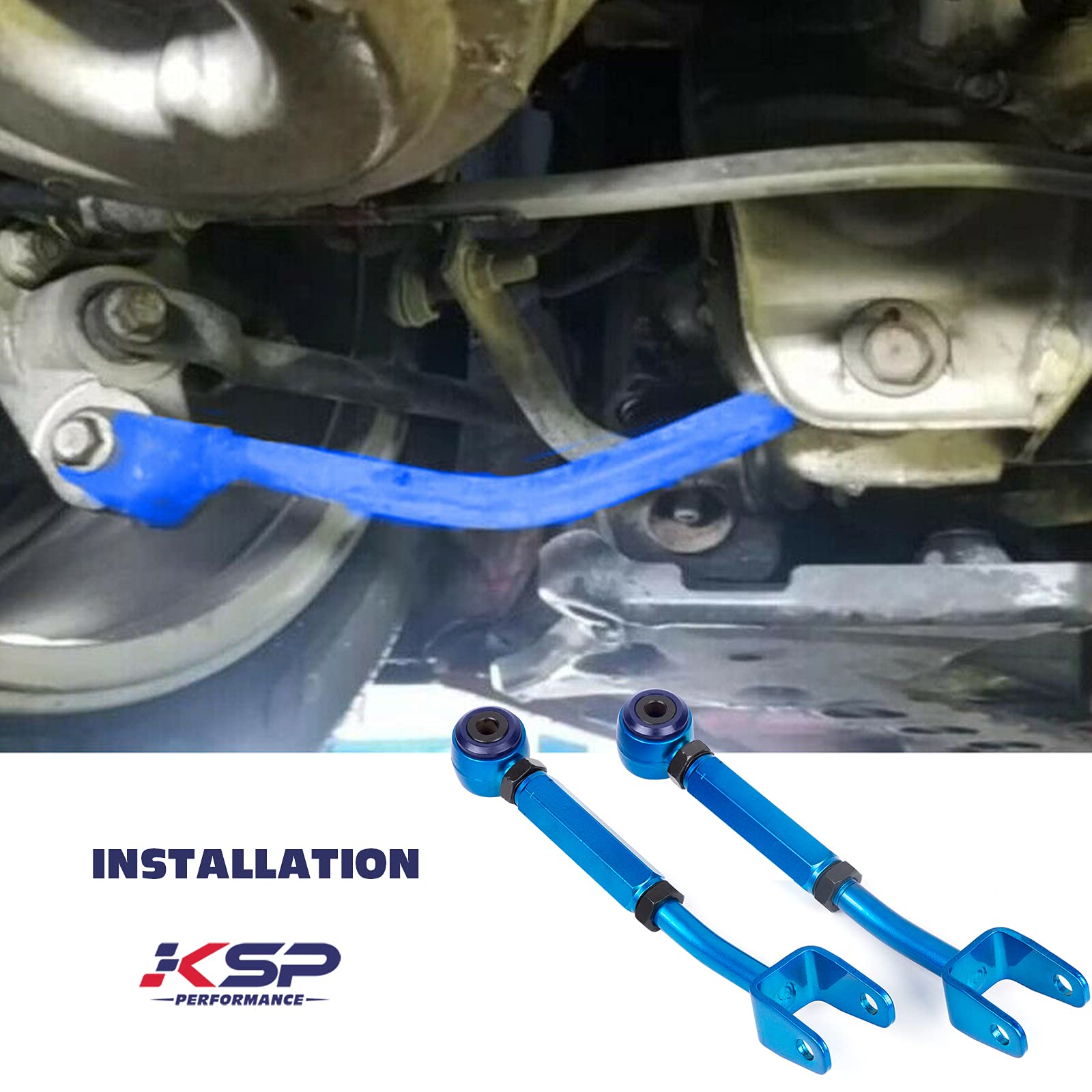 KSP Rear Camber Arms/kits, Adjustable Toe -2.00° to +2.00° Camber -3.00° to +3.00° Suspesnion Arm fits 350Z 370Z Altima G35 G37 Sedan Coupe, 2PC
