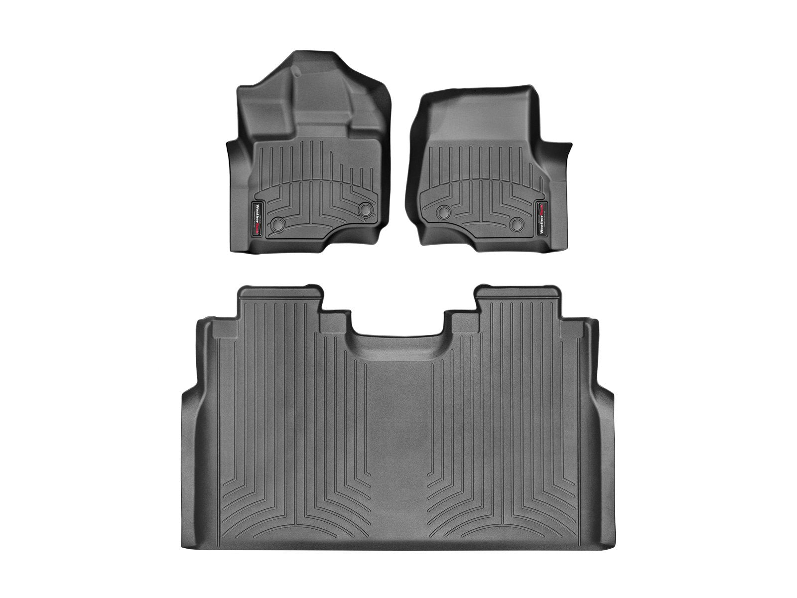Weathertech Custom Fit Floorliners For Ford F-150 (Crew Cab, Bench Seating) - 1St & 2Nd Row (44697-1-4) W/O Fold Flat Storage, B