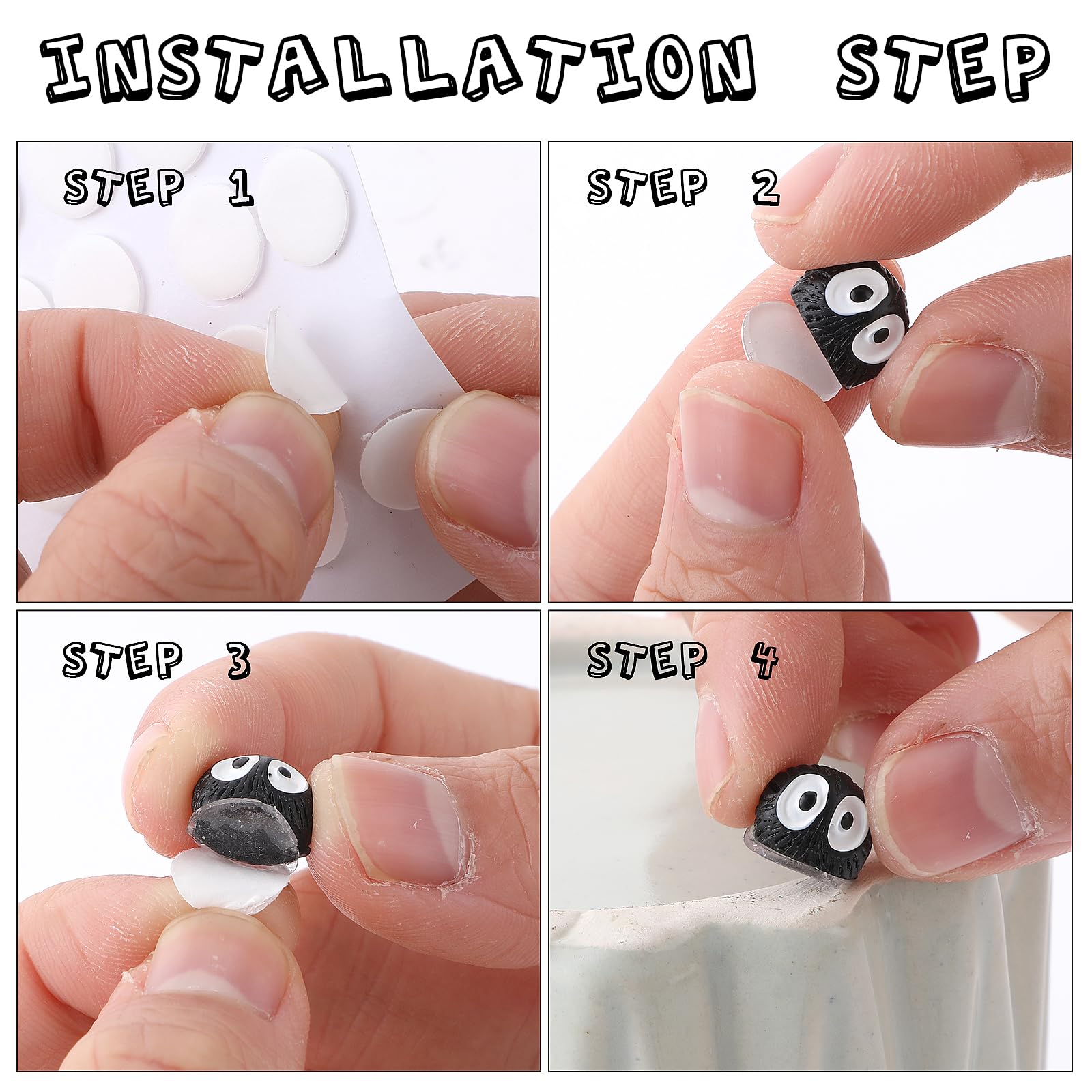 Ouligay 20pcs Cute Soot Sprites - Mini Car Dashboard Decorations, Black Resin, Funny Gifts for Car Interior