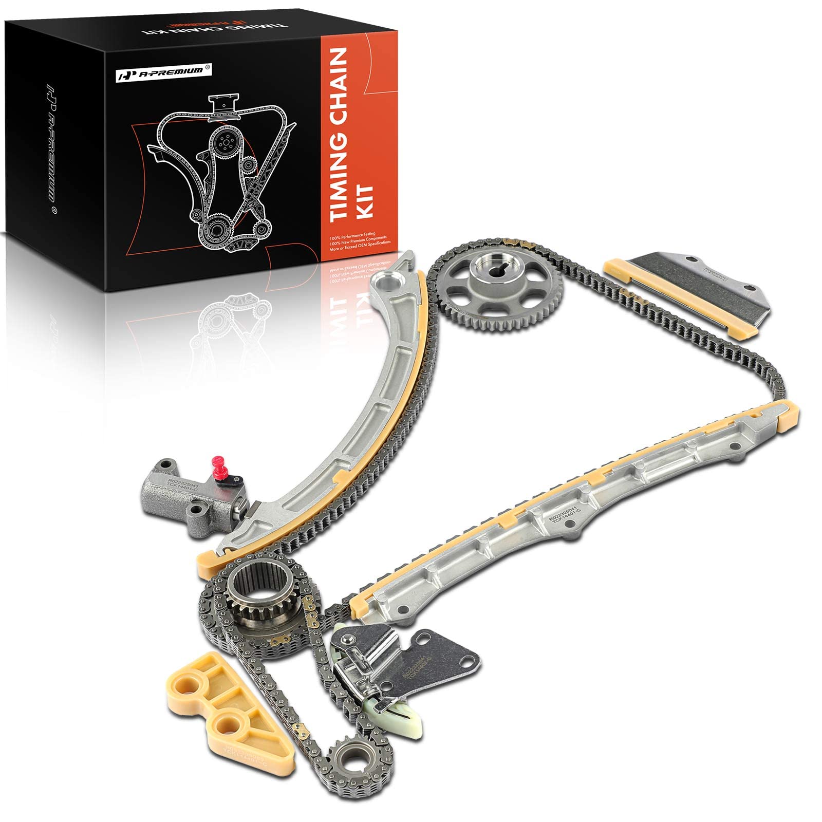 A-Premium Engine Timing Chain Kit W/Tensioner [fits DOHC, 4Cyl 2.4L Only] Compatible with Acura ILX, TSX 09-14 & Honda Accord 08