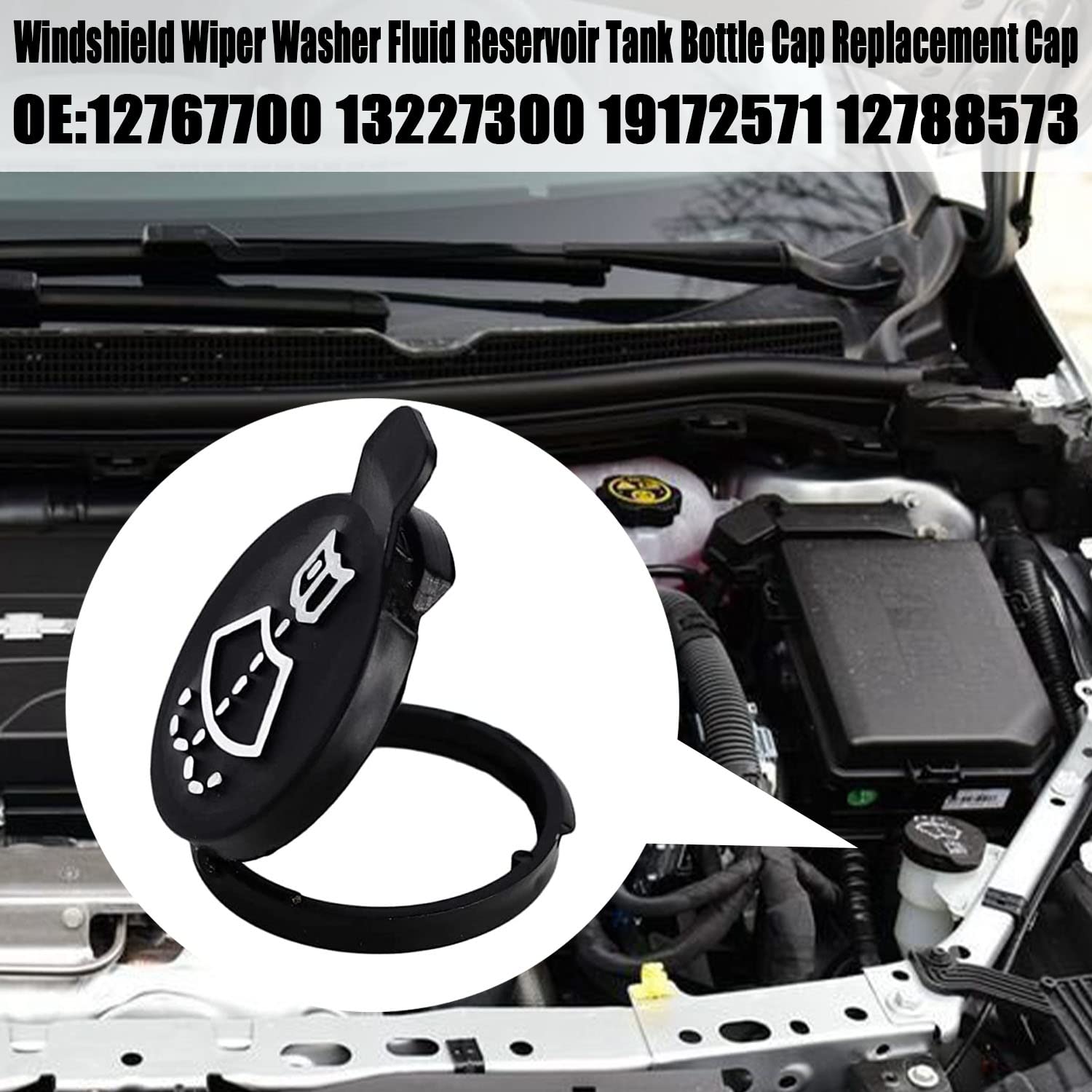 Msyuusr Windshield Wiper Washer Fluid Reservoir Tank Bottle Cap Replacement Cap Compatible For Gmc Chevrolet Buick Cadillac 12767700 13227300 19172571 12788573