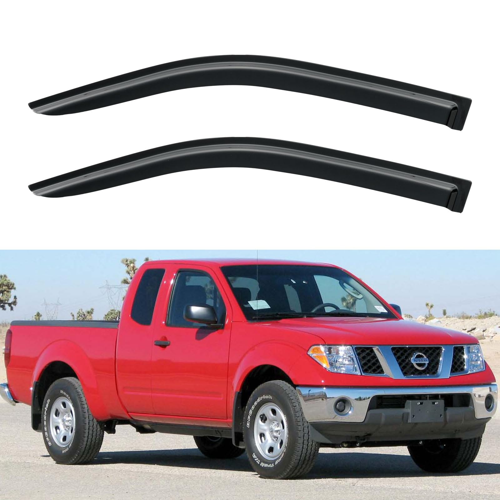 Window Visors Rain Guards For 2005-2020 Nissan Frontier King Cab, Out-Channel Window Vent Wind Deflectors Visors Shades For 05-2