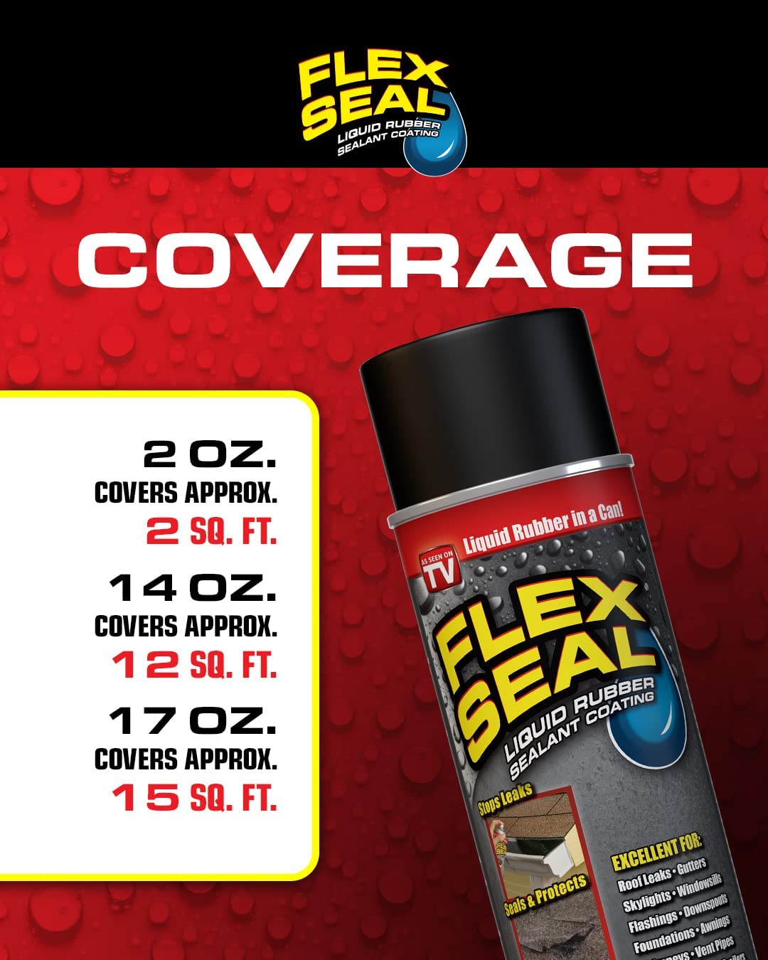 Flex Seal Mini, Black, Stop Leaks Instantly, Waterproof Rubber Spray On Sealant Coating, Travel Size, Perfect For Gutters, Wood,
