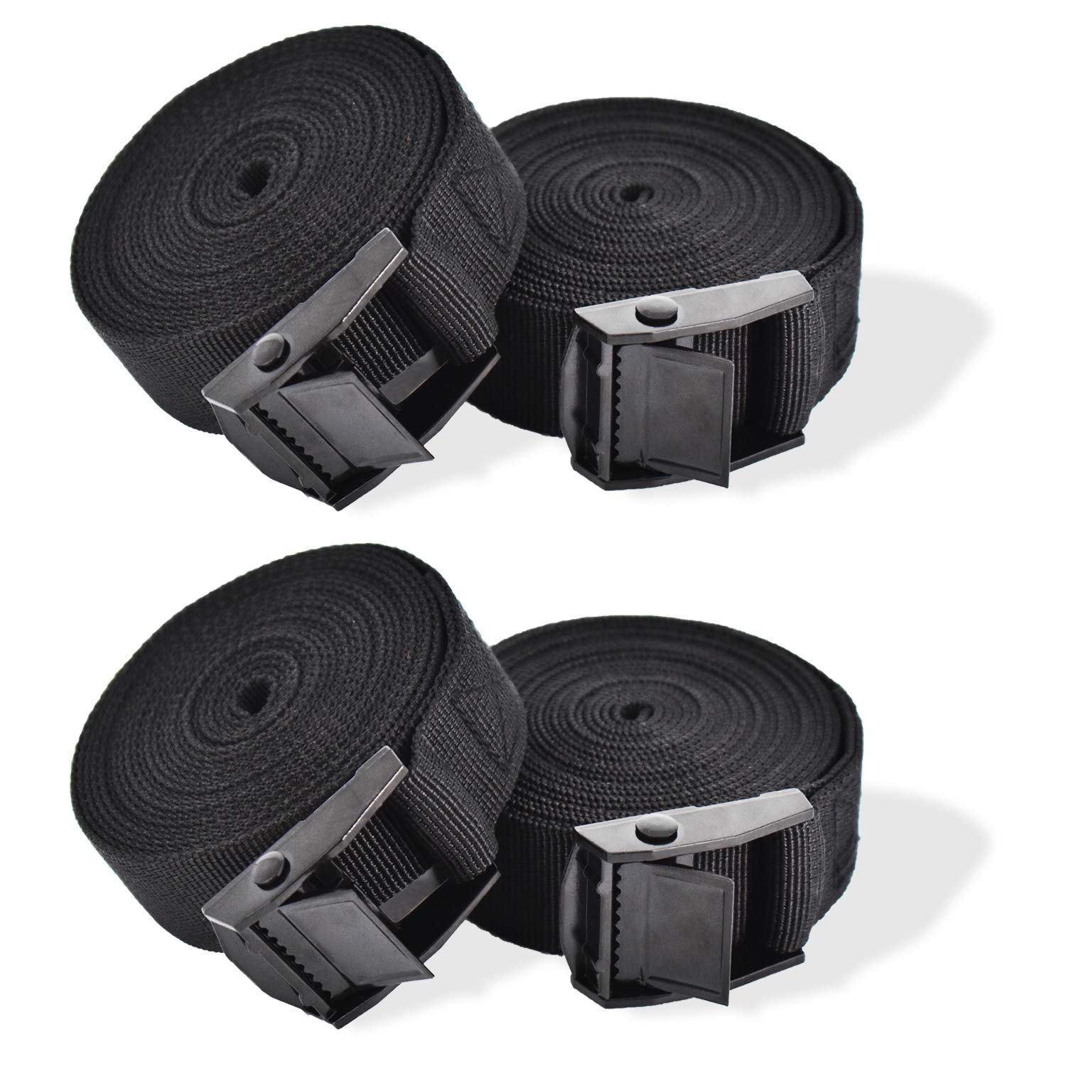 Rio Direct 4Pcs Tie Down Straps, Heavy Duty Lashing Straps Adjustable Cam Buckle Tie-Down Straps For Motorcycle, Cargo, Trucks,T