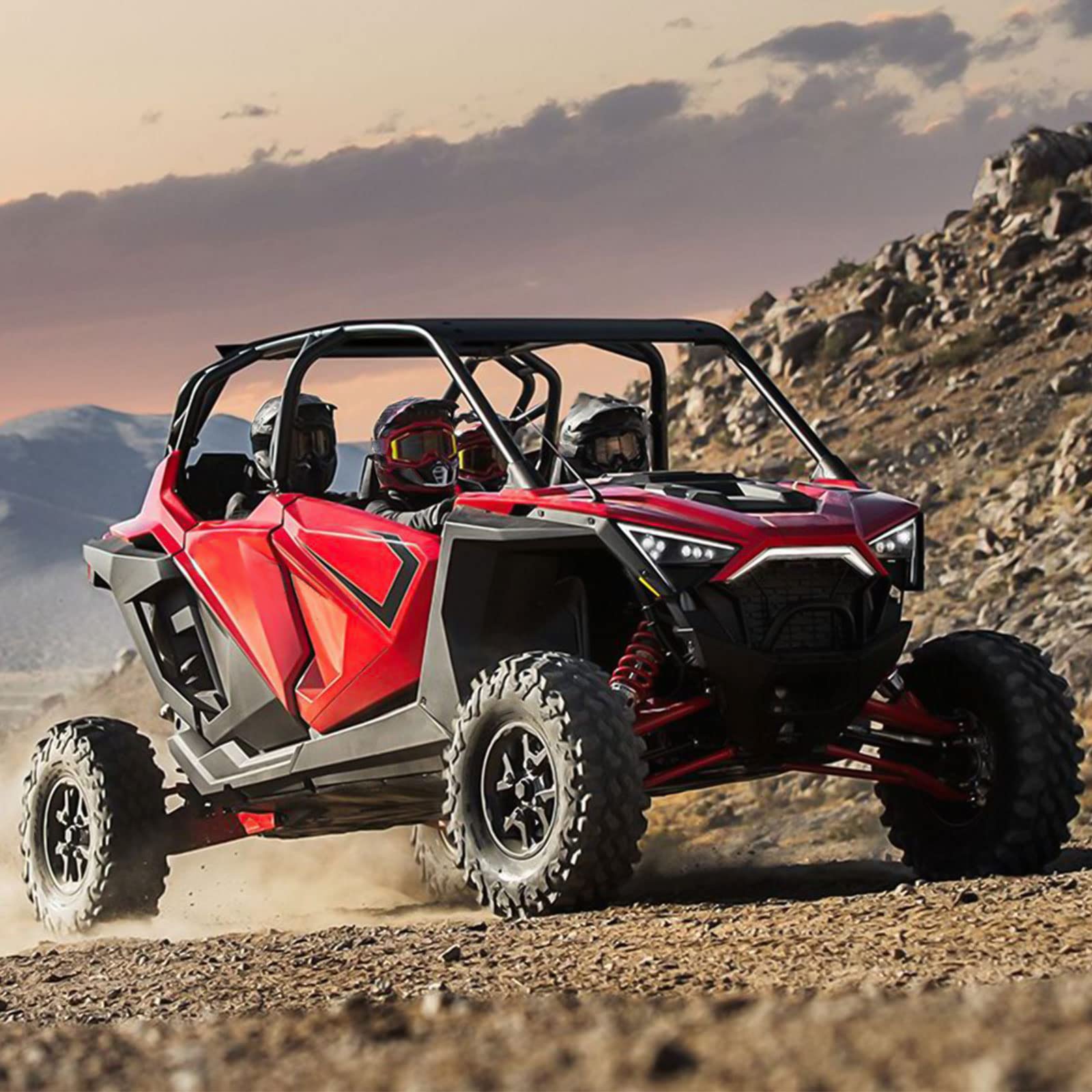 KEMIMOTO PRO XP 4 Rear Door Bags Storage Bags Rear Bed Gear Tool with Removable Knee Pad & PVC Wear Resistant Zippers Compatible with Polaris RZR PRO XP 4 Turbo R 4 PRO R 4 Accessories 2020-2024