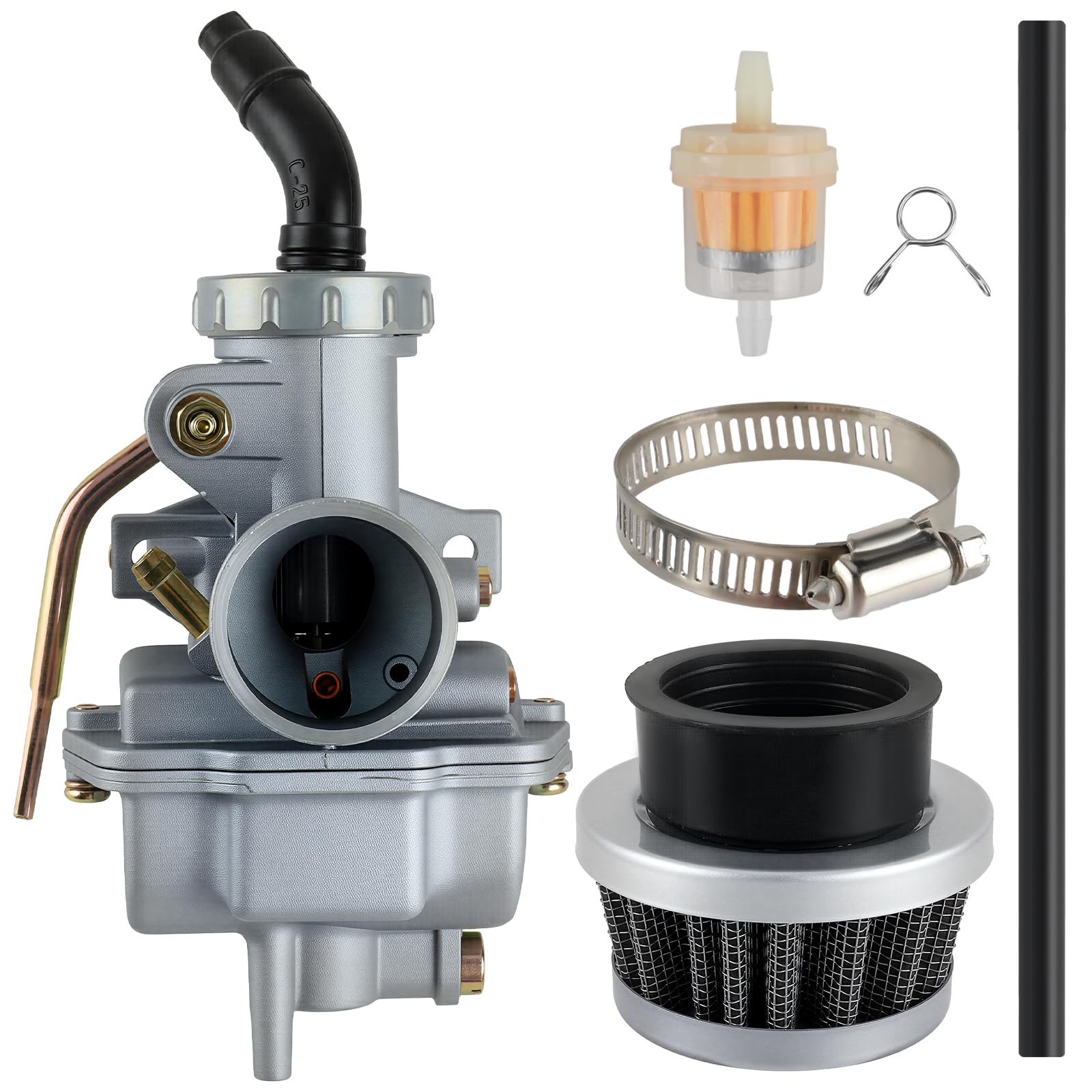 Carbhub PZ20 Carburetor for Kazuma Baja 50cc 70cc 90cc 110cc 125cc TaoTao 110B NST SunL Chinese Quad 4 stroke ATV 4 wheeler Go kart Dirt Bike Honda CRF50F XL75 CRF80F XR50R with Air Fuel Filter