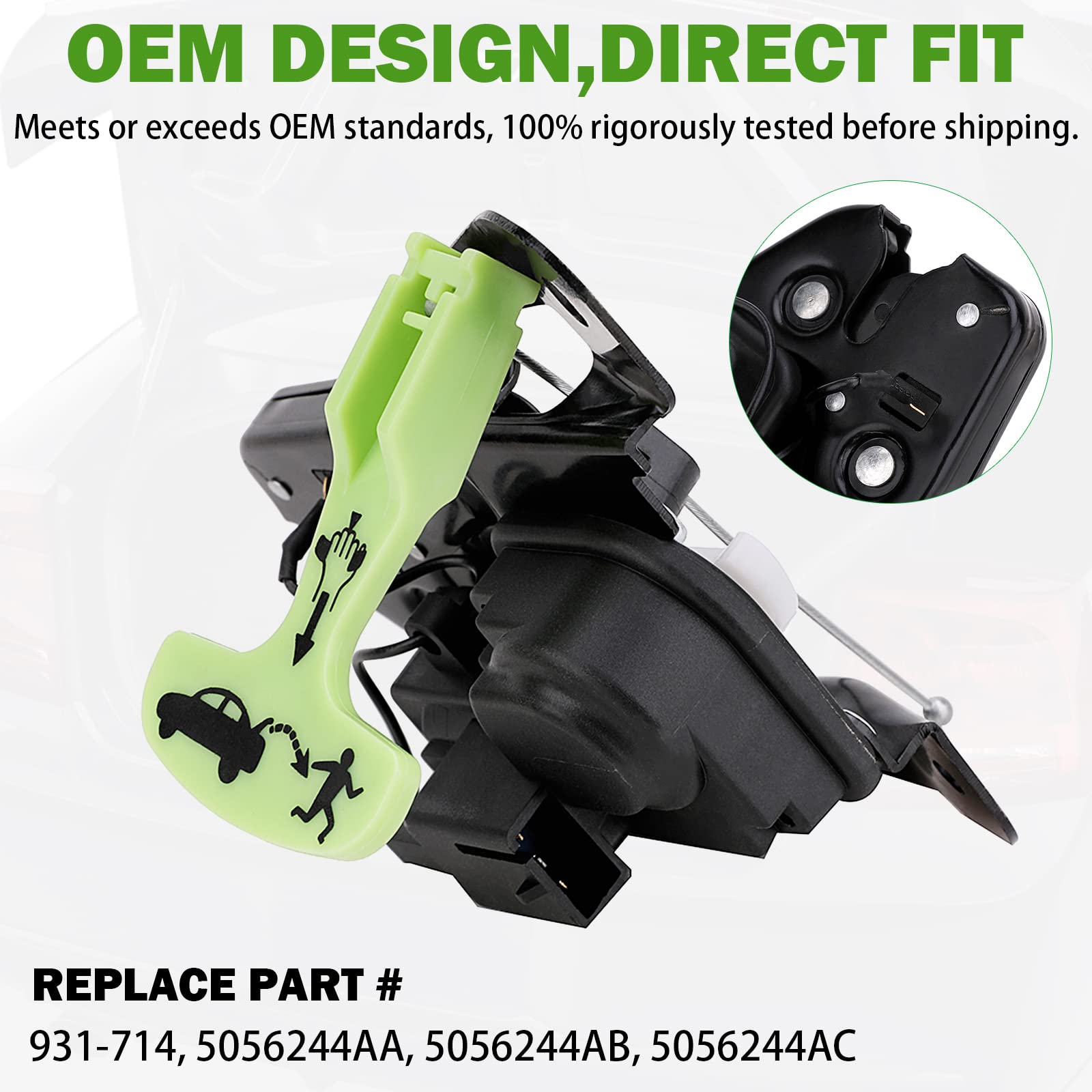 Trunk Lock Latch Actuator Motor For 2006-2018 Dodge Charger Rt Sxt Challenger Avenger Dart, 2011-2018 Chrysler 300 200 Tailgate Rear Truck Lock Assembly Trunk Actuator 5056244Aa 5056244Ab 931-714