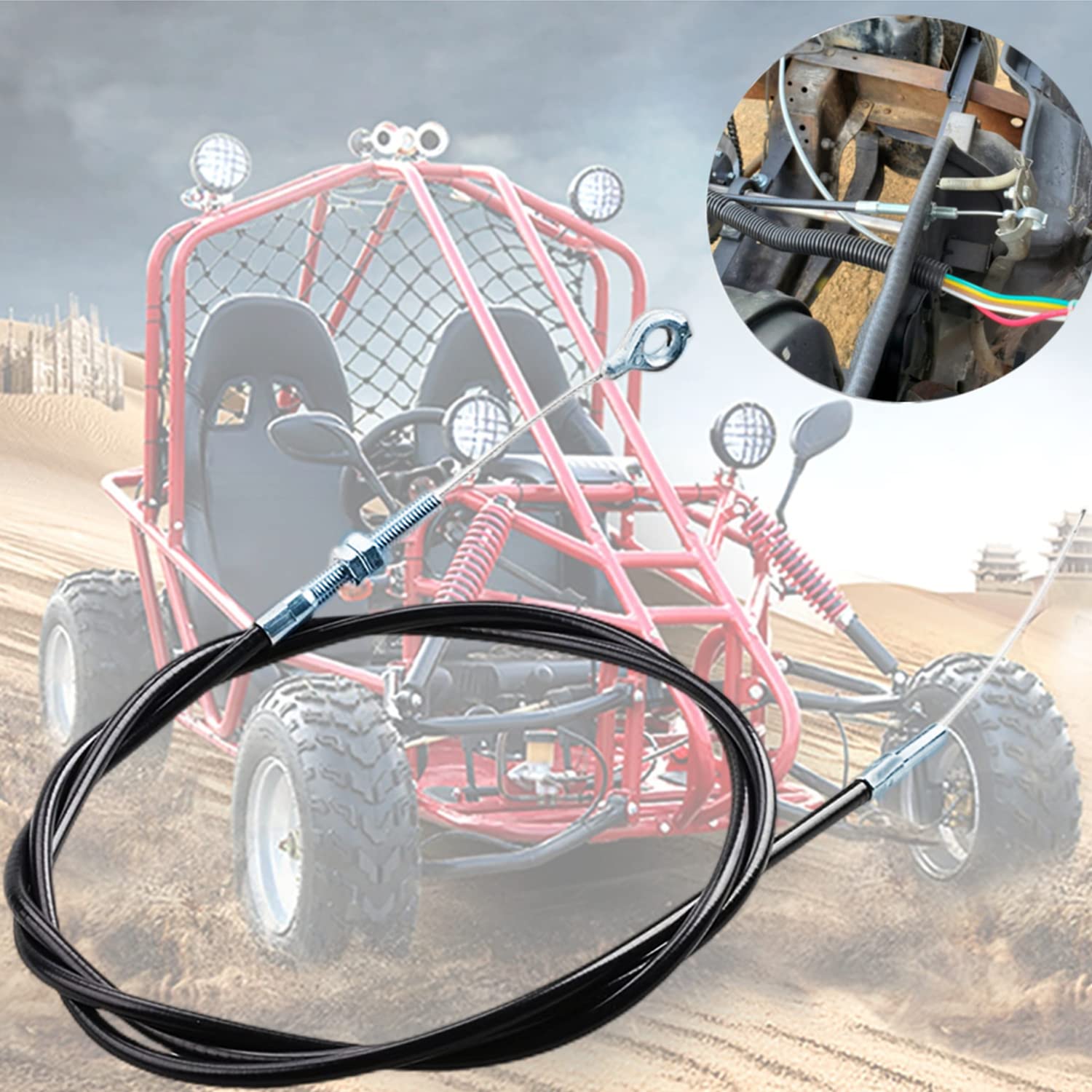 Go Kart Throttle Cable Go Cart Throttle Cable For Manco 8252-1390 Asw Go Kart Parts -Inner Wire 71 Inch Long