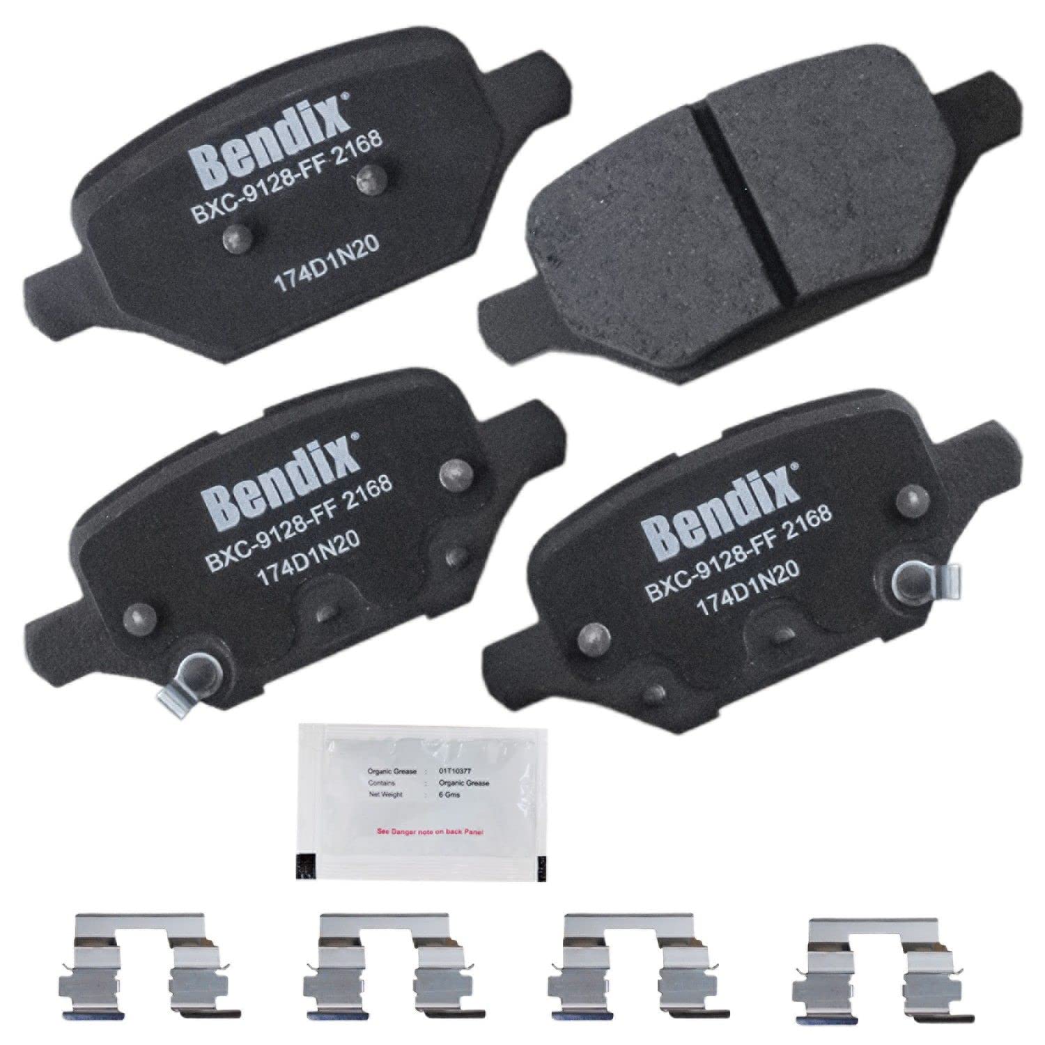 Bendix Priority1 Cfc2168 Ceramic Rear Brake Pads For Buick Encore 2022-2018, Chevrolet Trax 2022-2018