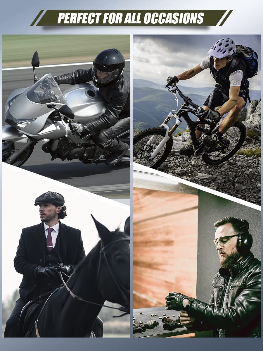 Gsg Men Genuine Leather Gloves Black Unlined Biking Touchscreen Driving Gloves Small,Black Palm Hole